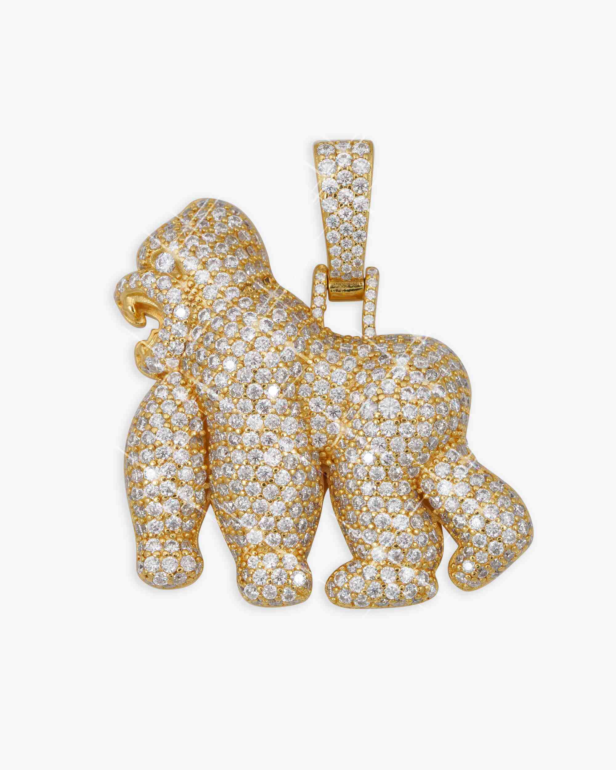 Moissanite Gorilla Pendant 14K Gold - Image 4
