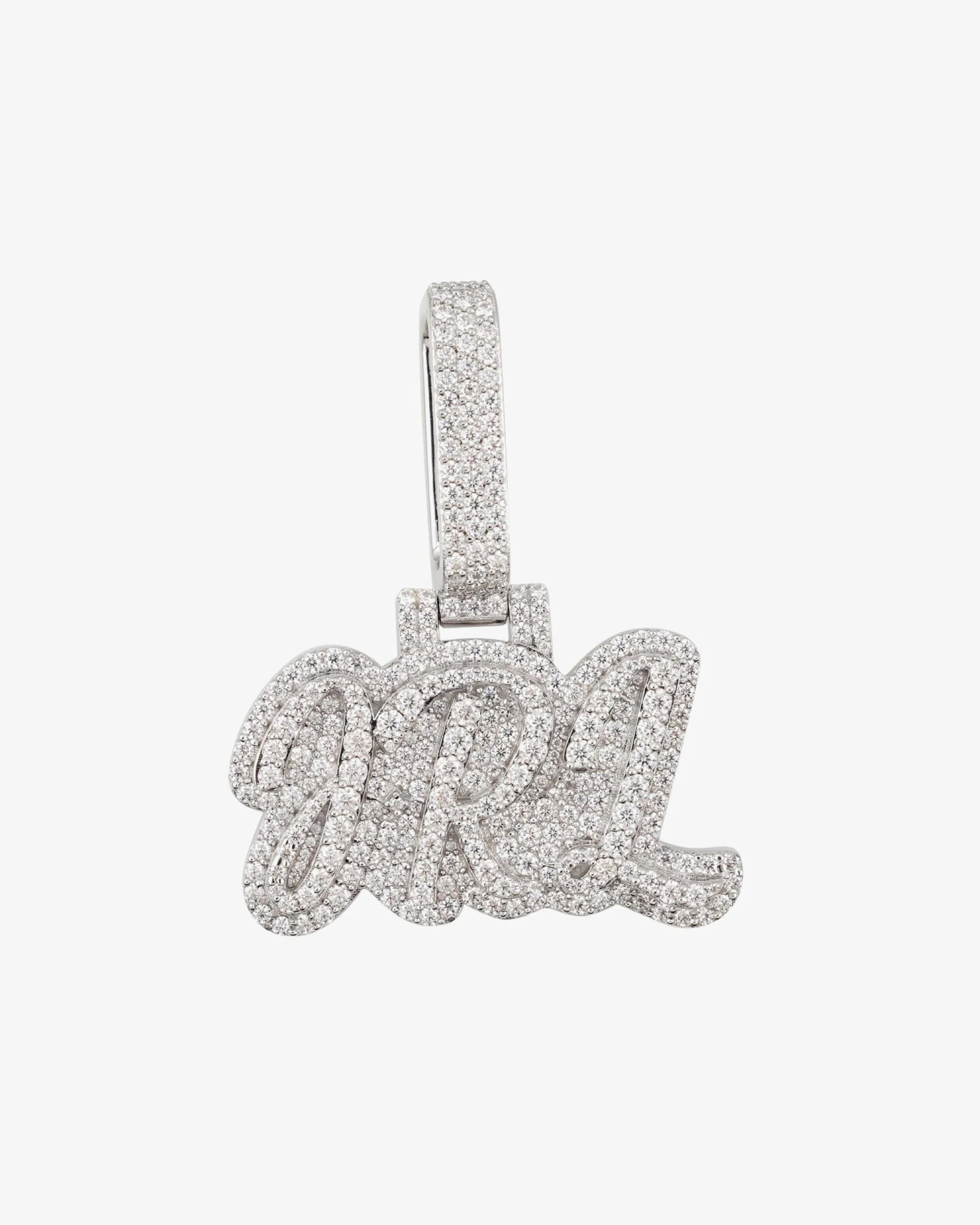 "JRL" Custom Moissanite Name Pendant 14K Gold