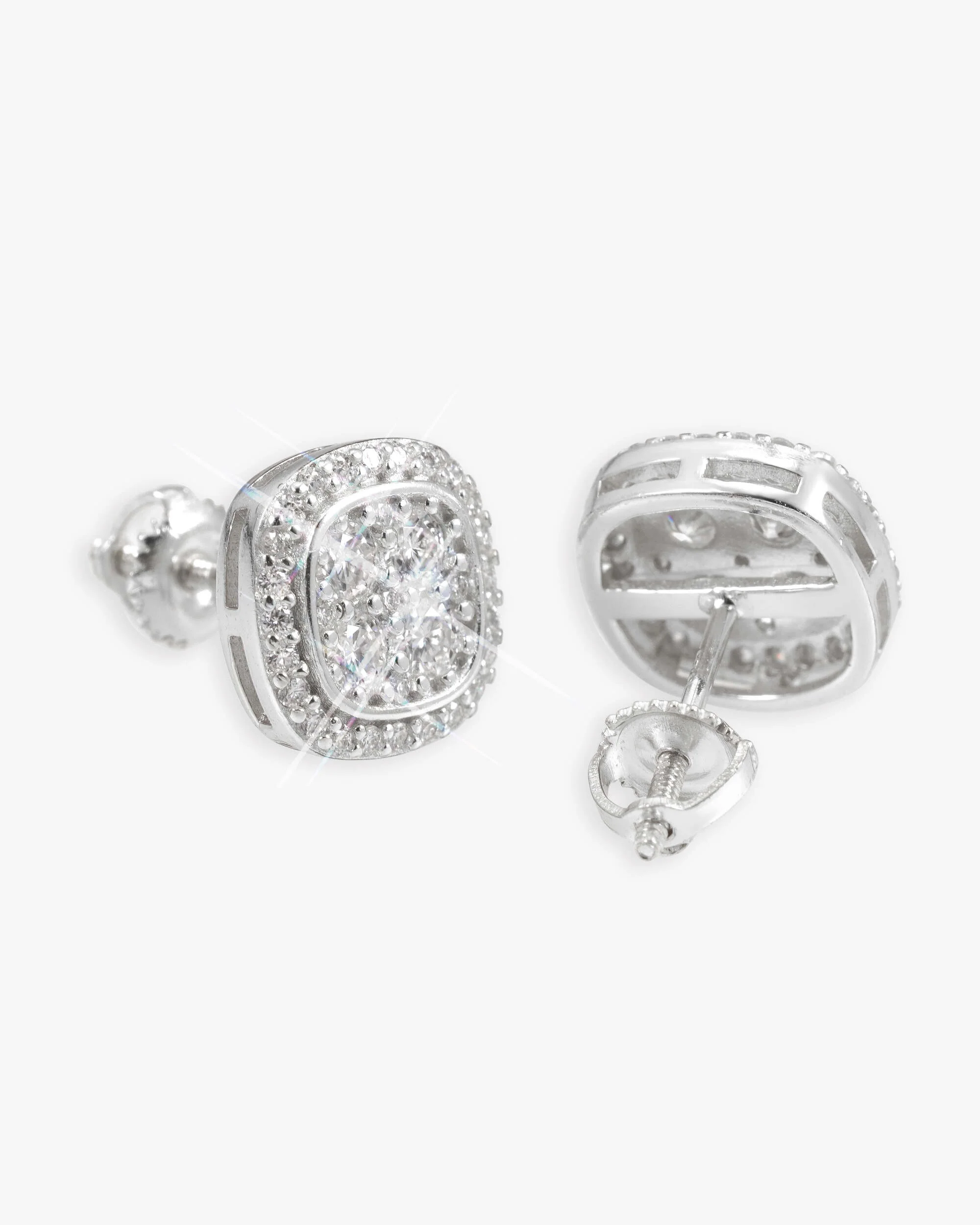Halo Channel Set Moissanite Earrings 14K Gold