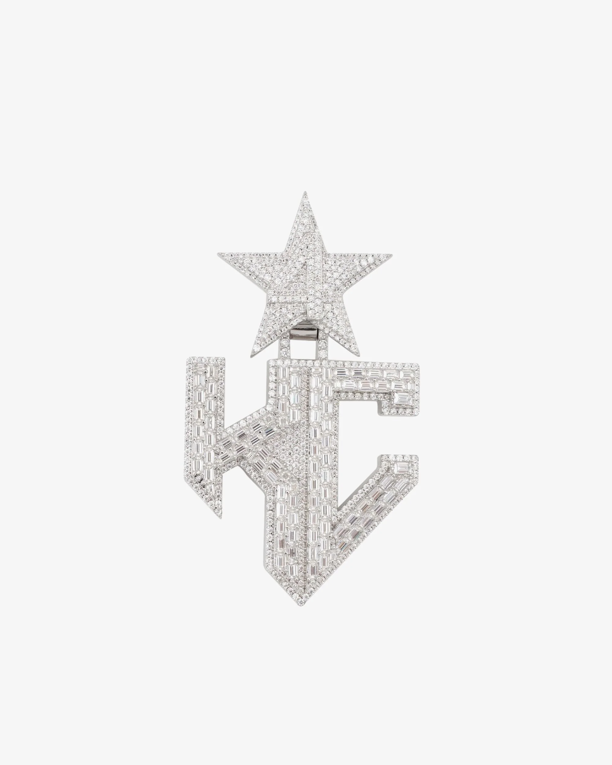 "HC" Custom Moissanite Name Pendant 14K Gold
