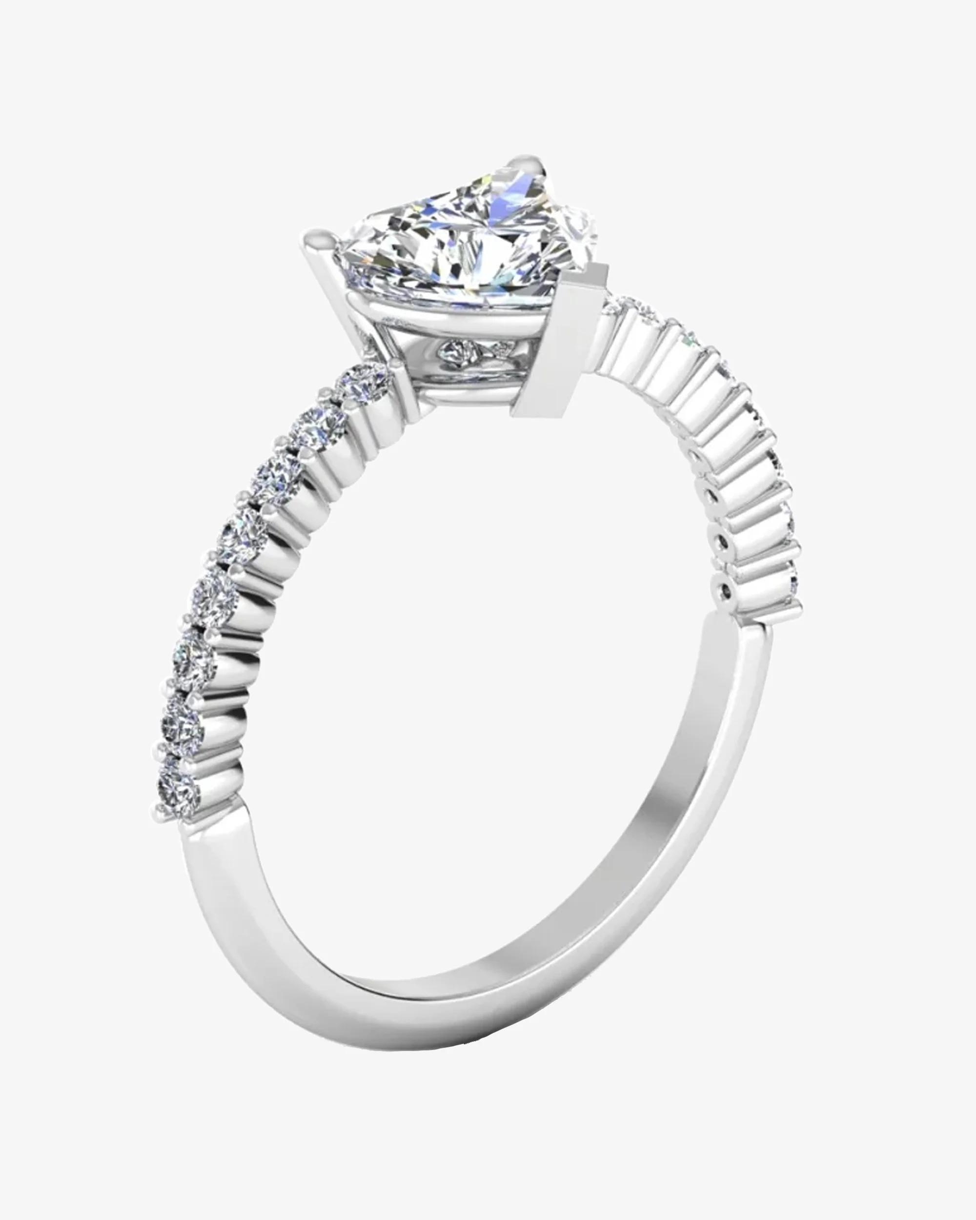 Heart Bezel Moissanite Engagement Ring - Image 3