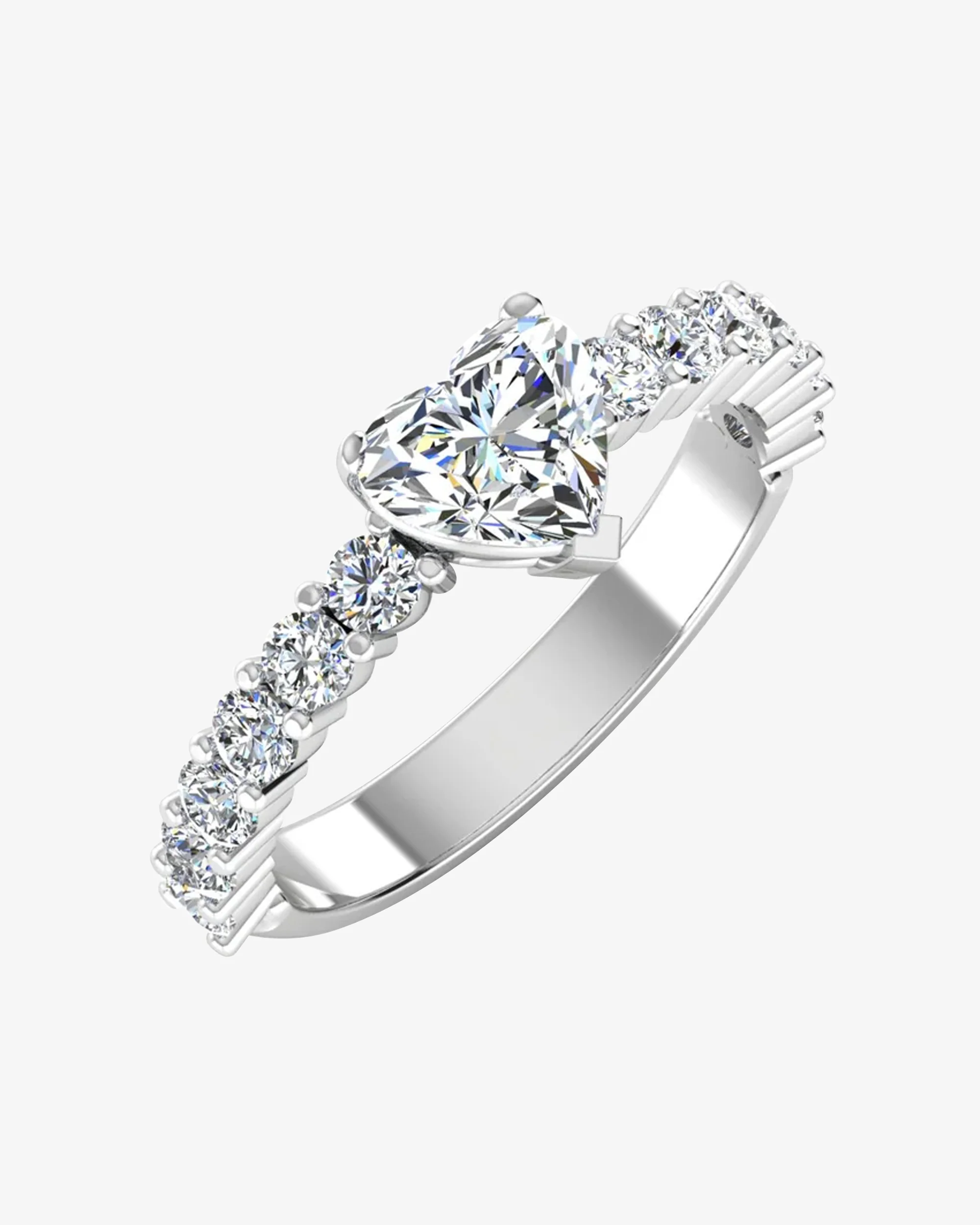 Heart Cut Prong Set Moissanite Engagement Ring