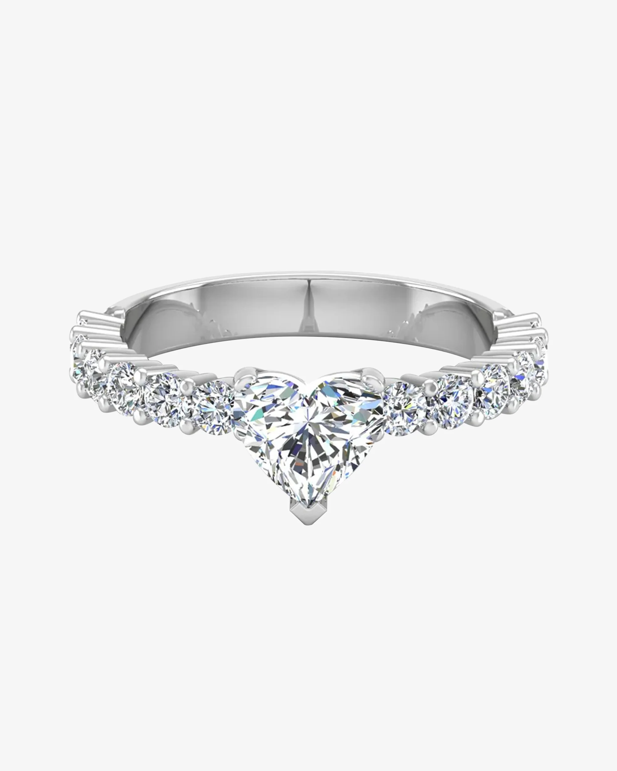 Heart Cut Prong Set Moissanite Engagement Ring - Image 2