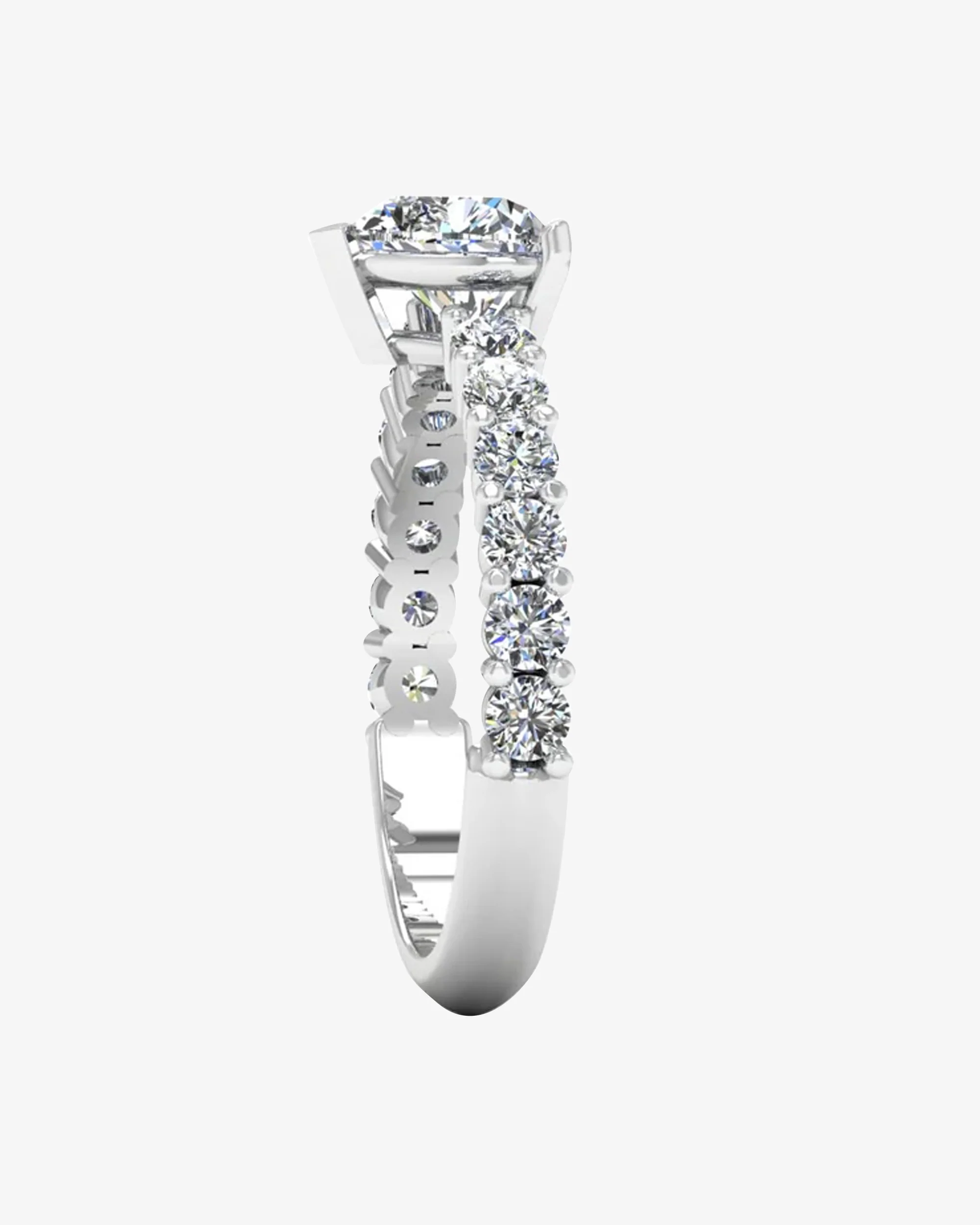 Heart Cut Prong Set Moissanite Engagement Ring - Image 5