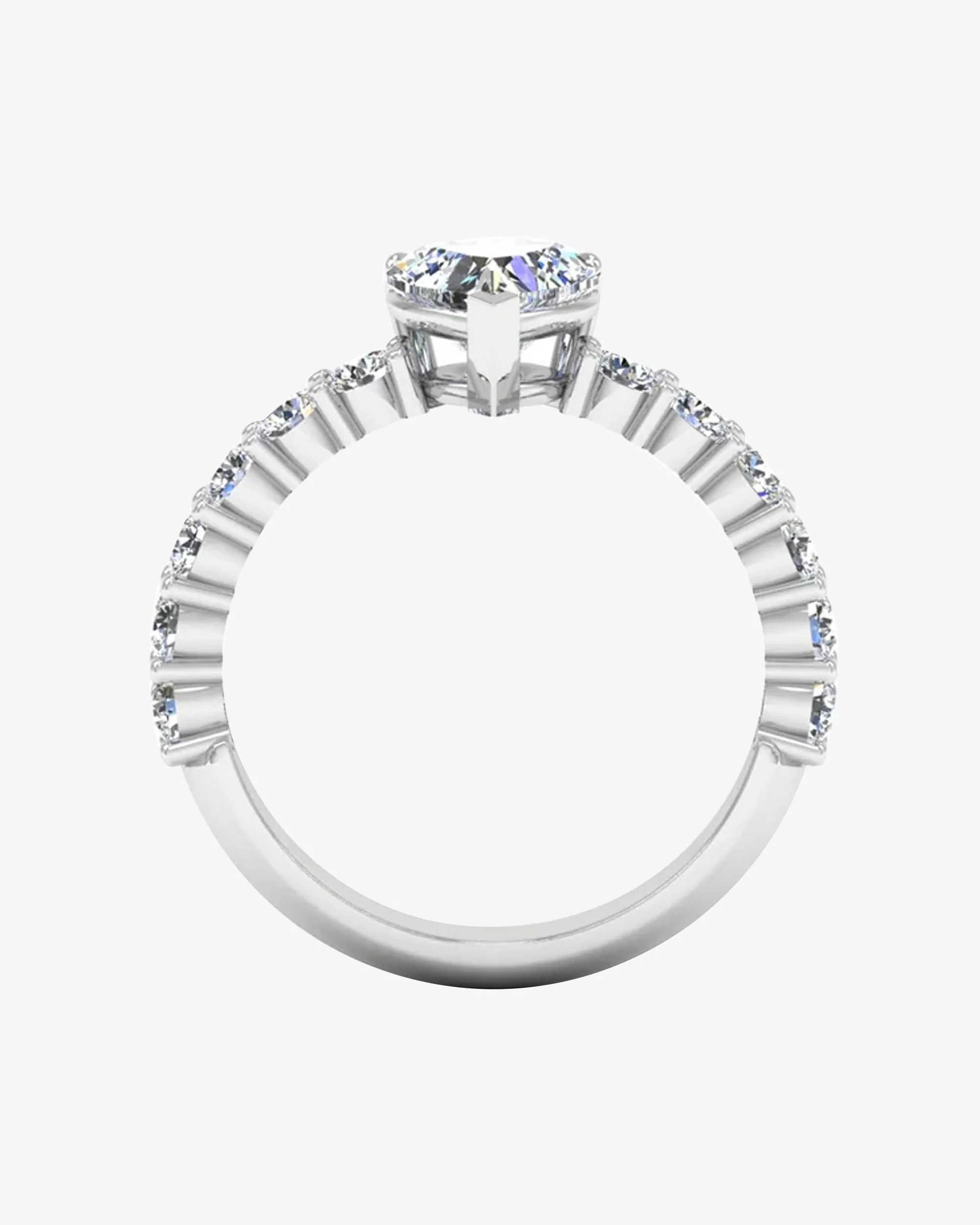 Heart Cut Prong Set Moissanite Engagement Ring - Image 6