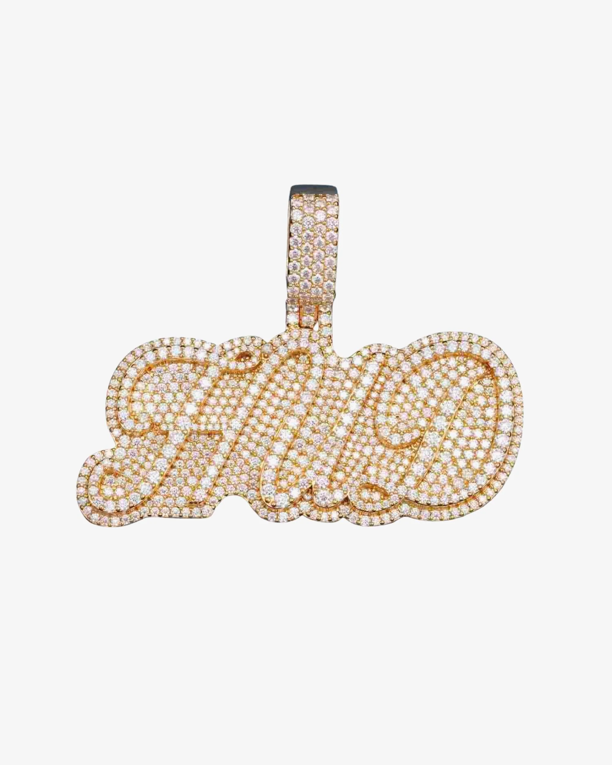 "HUD" Custom Moissanite Pendant 14K Gold