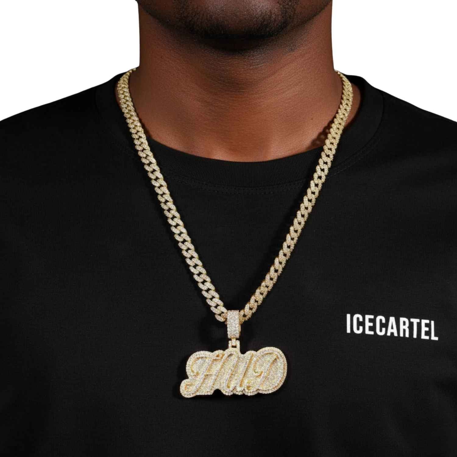 "HUD" Custom Moissanite Pendant 14K Gold - Image 2