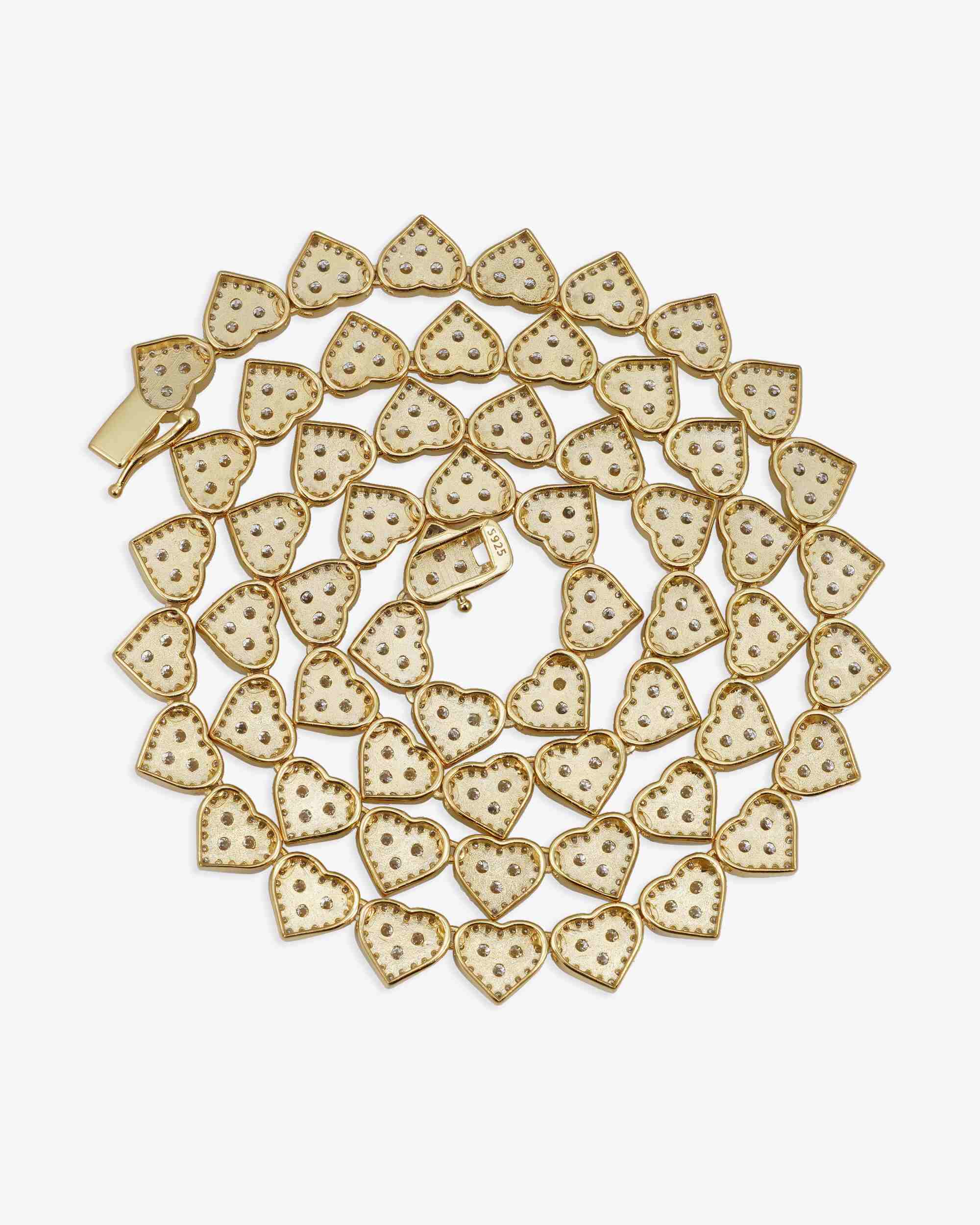 8.5MM Iced Out Cluster Heart Chain 14K Gold - Image 12