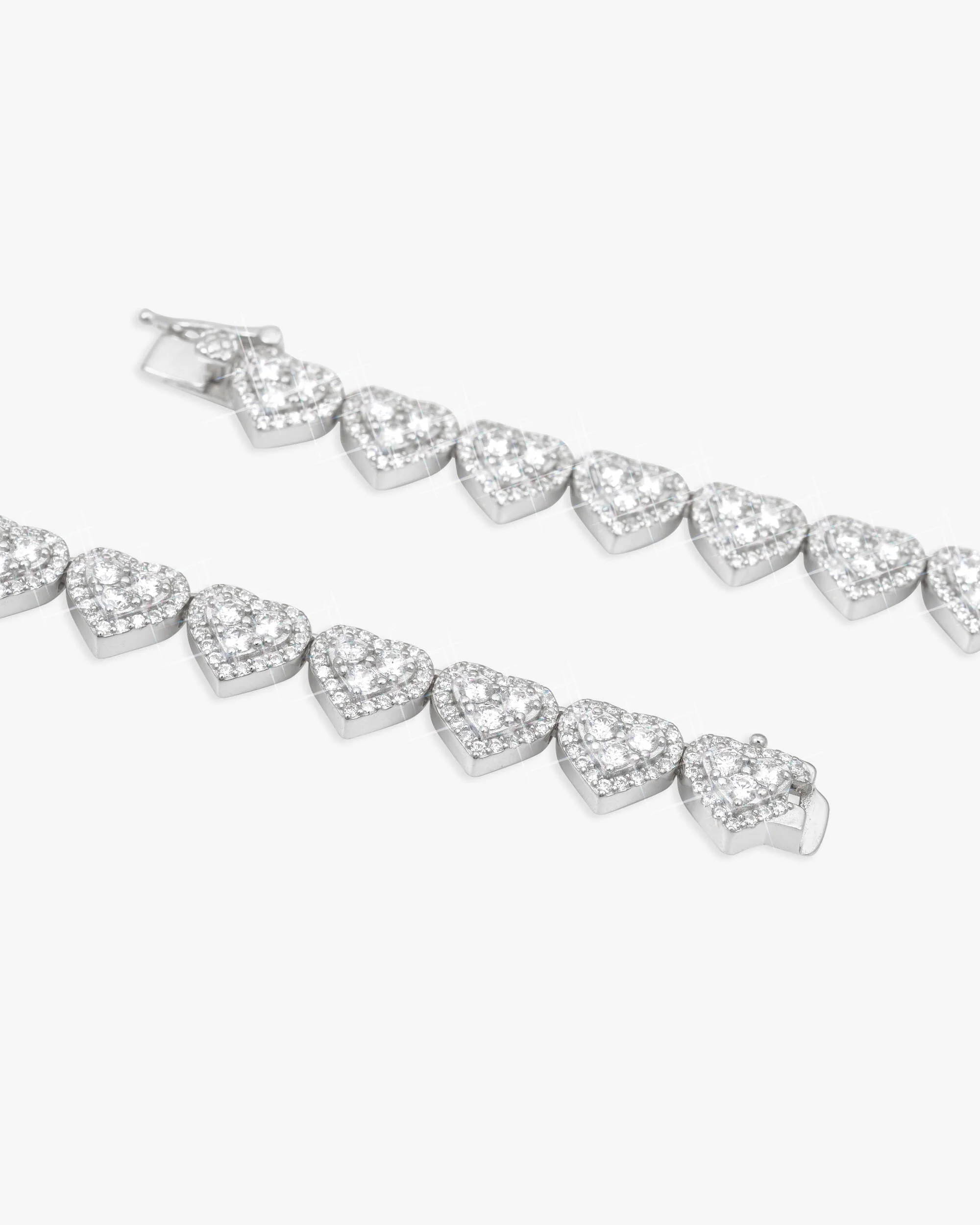 8.5MM Iced Out Cluster Heart Chain 14K Gold - Image 4