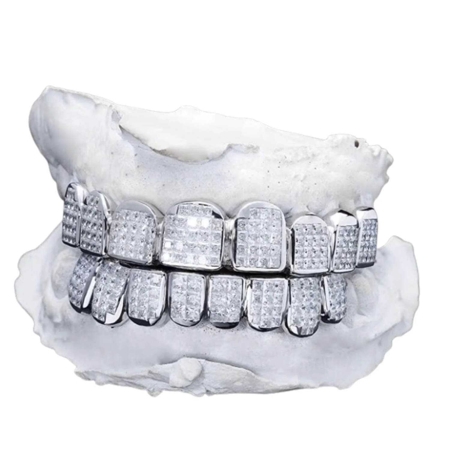 Invisible Set Princess Cut Moissanite Diamond Grillz - Image 4