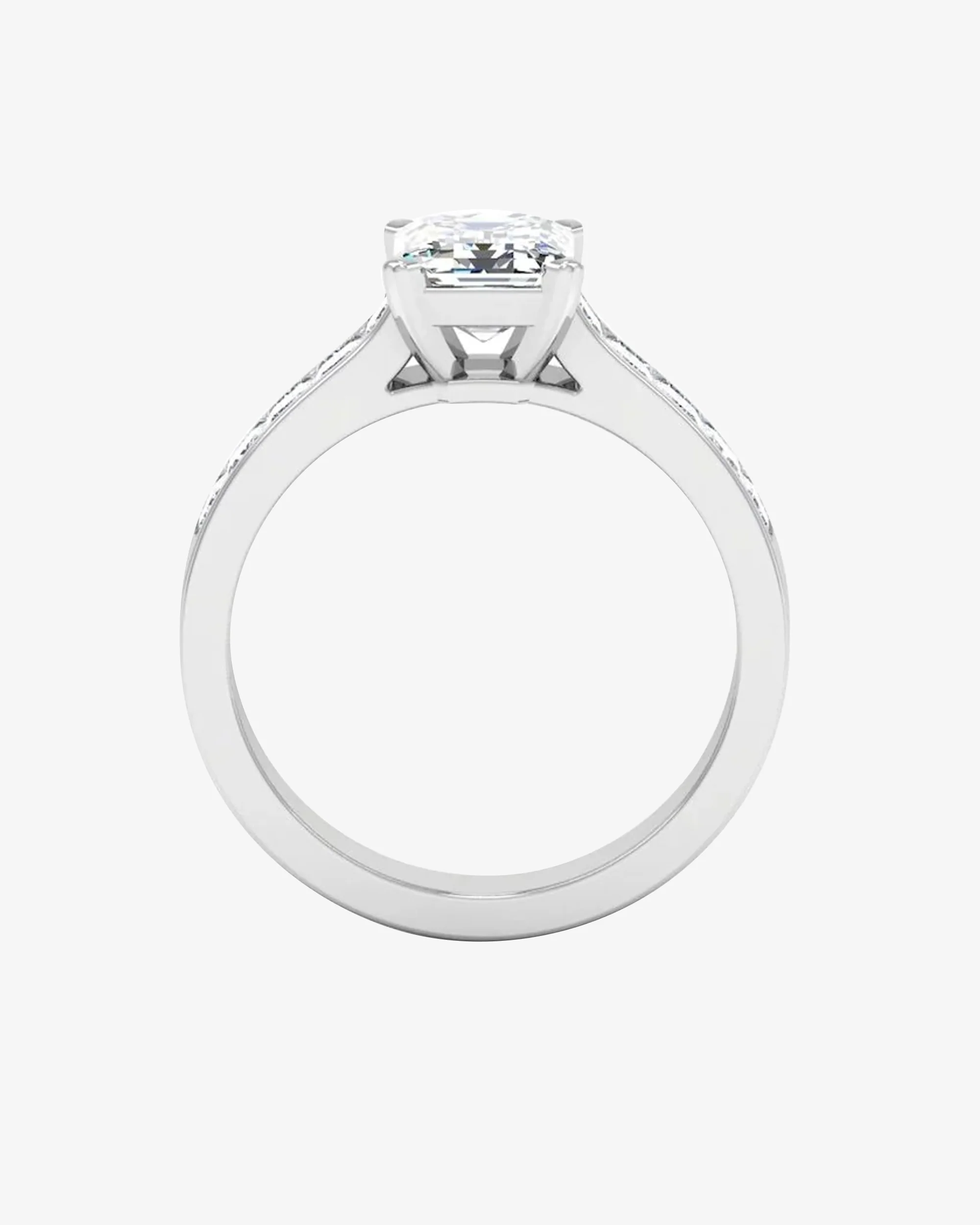 Invisible Set Radiant Cut Moissanite Engagement Ring - Image 6