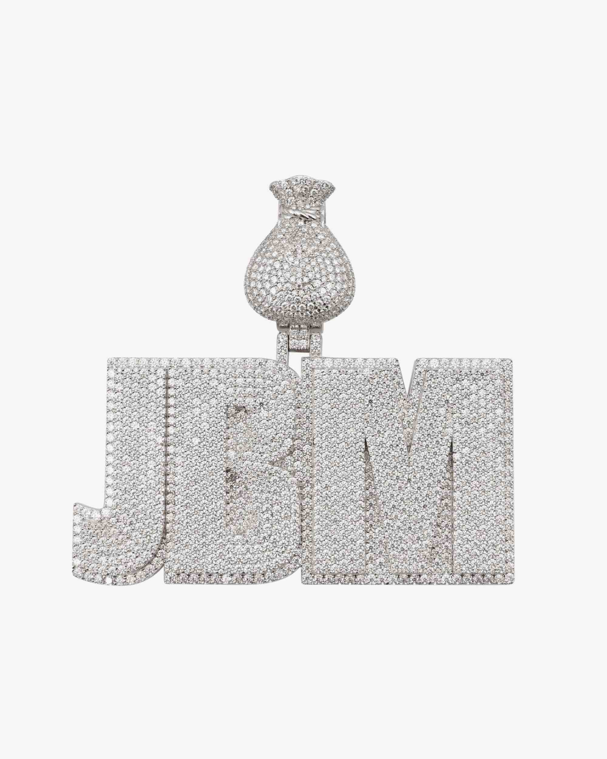"JBM" Custom Name Moissanite Pendant 14K Gold
