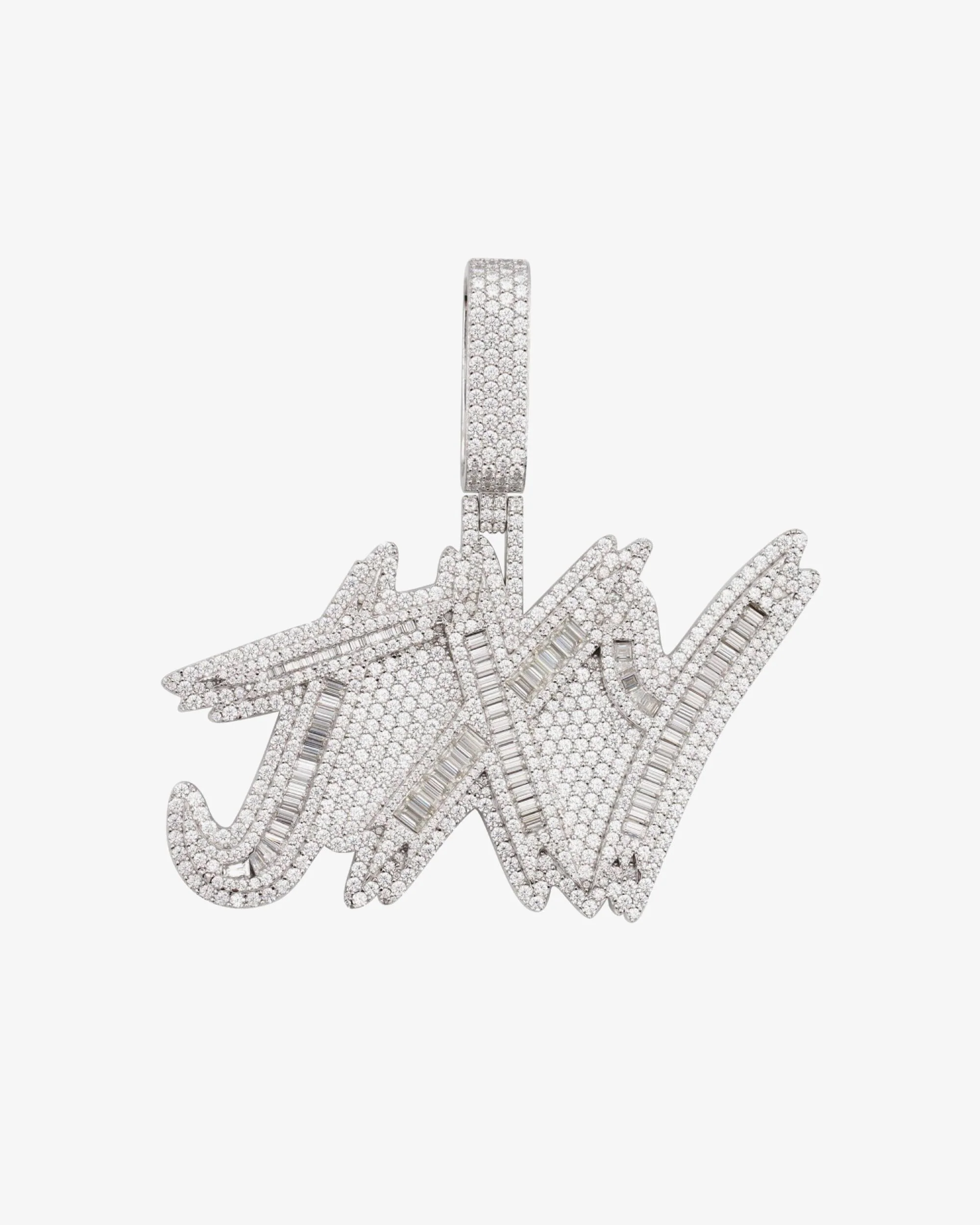 "JXY" Custom Moissanite Name Pendant 14K Gold