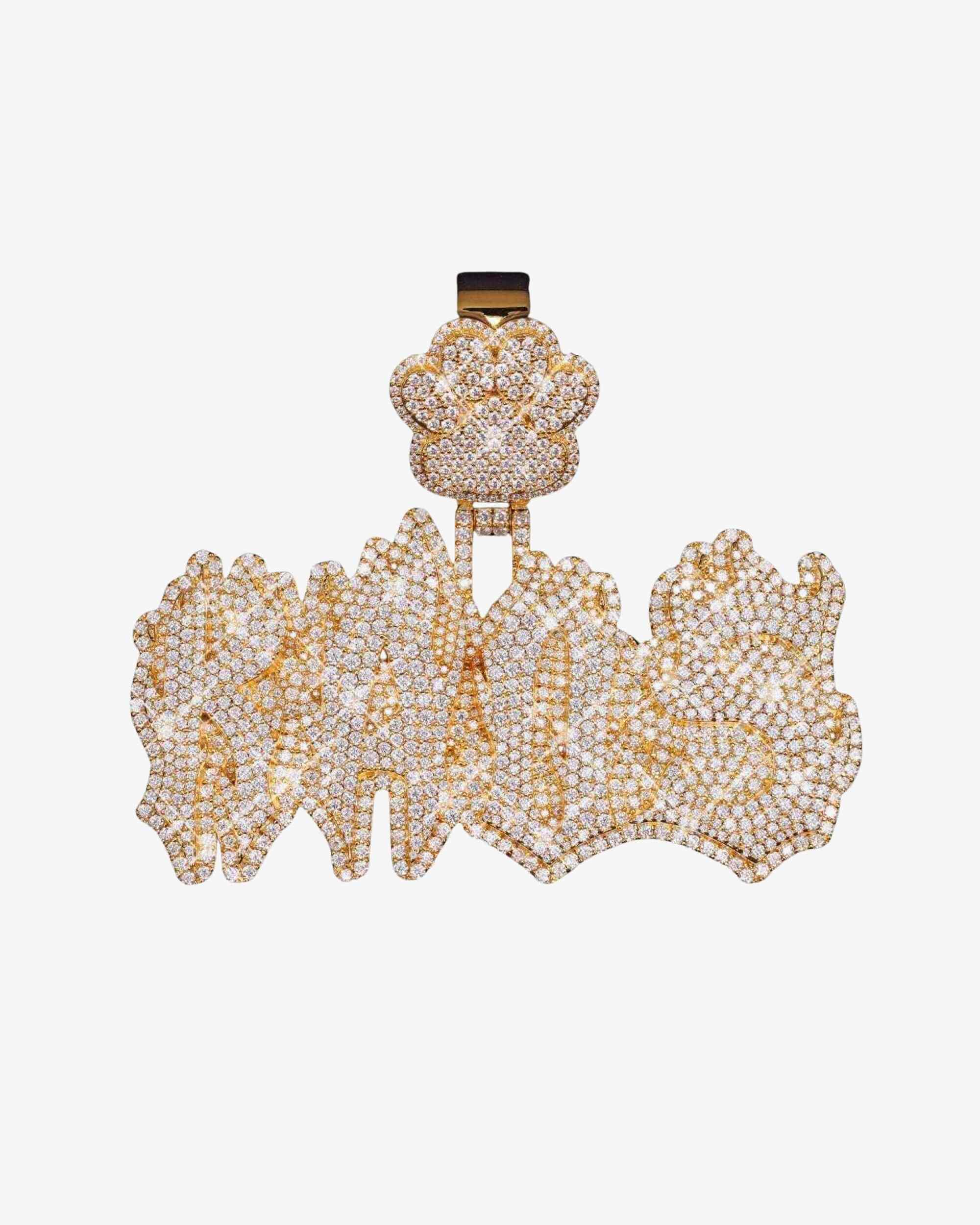 "KAOS" Custom Moissanite Pendant 14K Gold