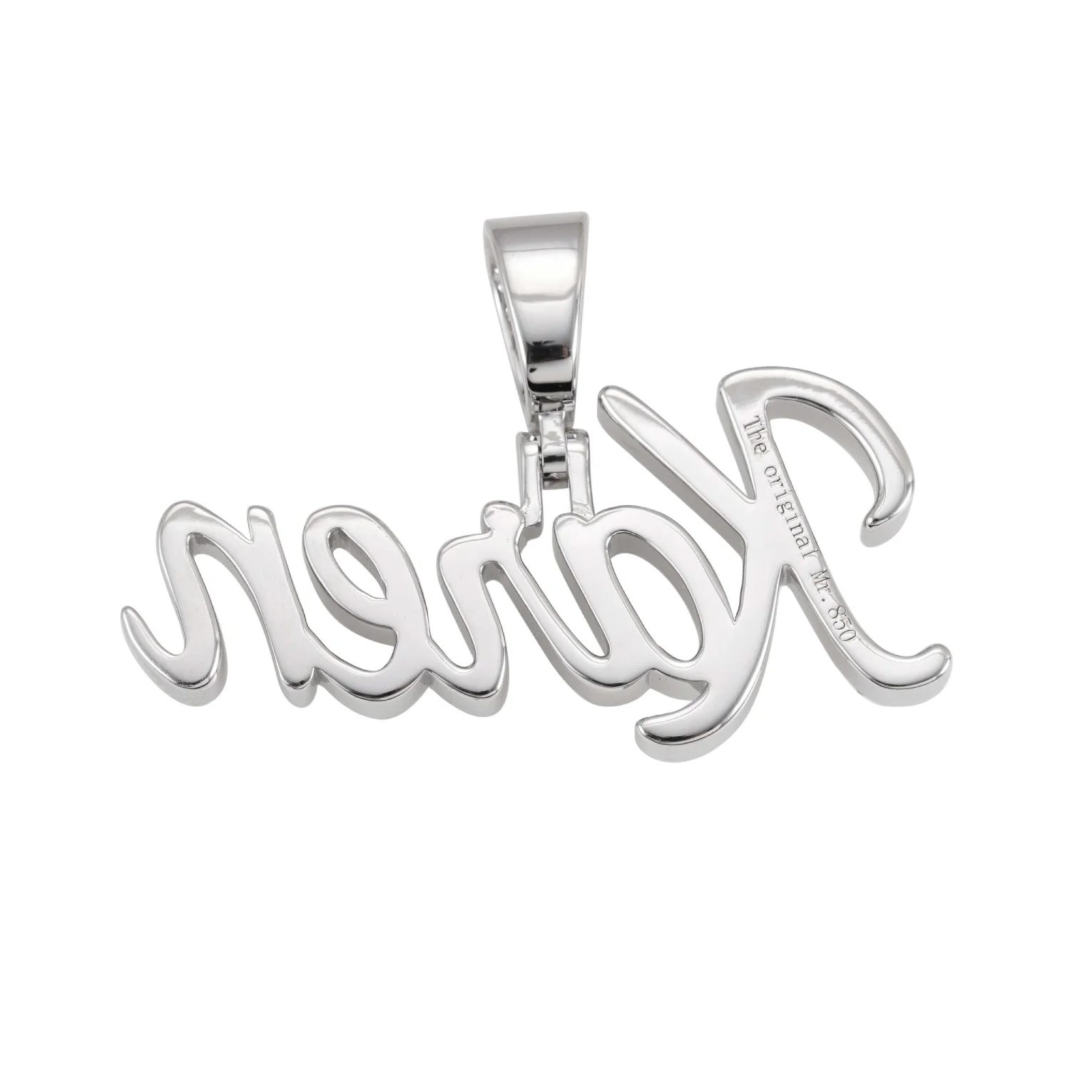 "KAREN" Moissanite Custom Name Pendant 14K Gold - Image 3