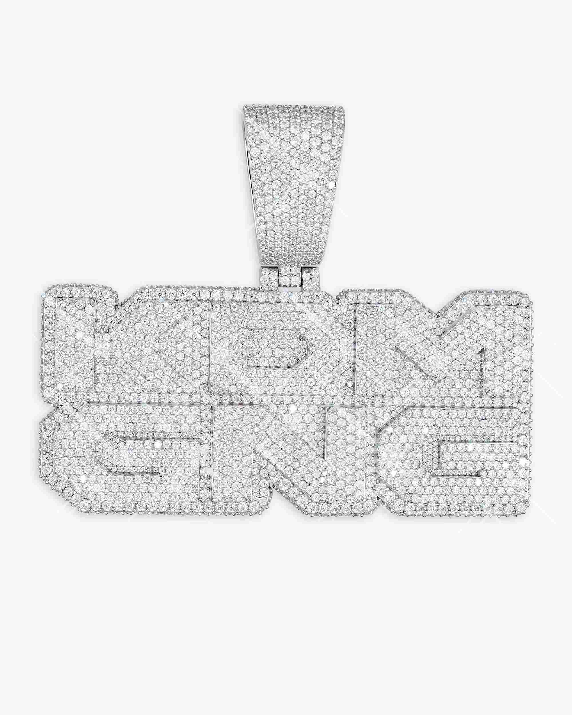 "KDM GNG" Custom Moissanite Name Pendant 14K Gold