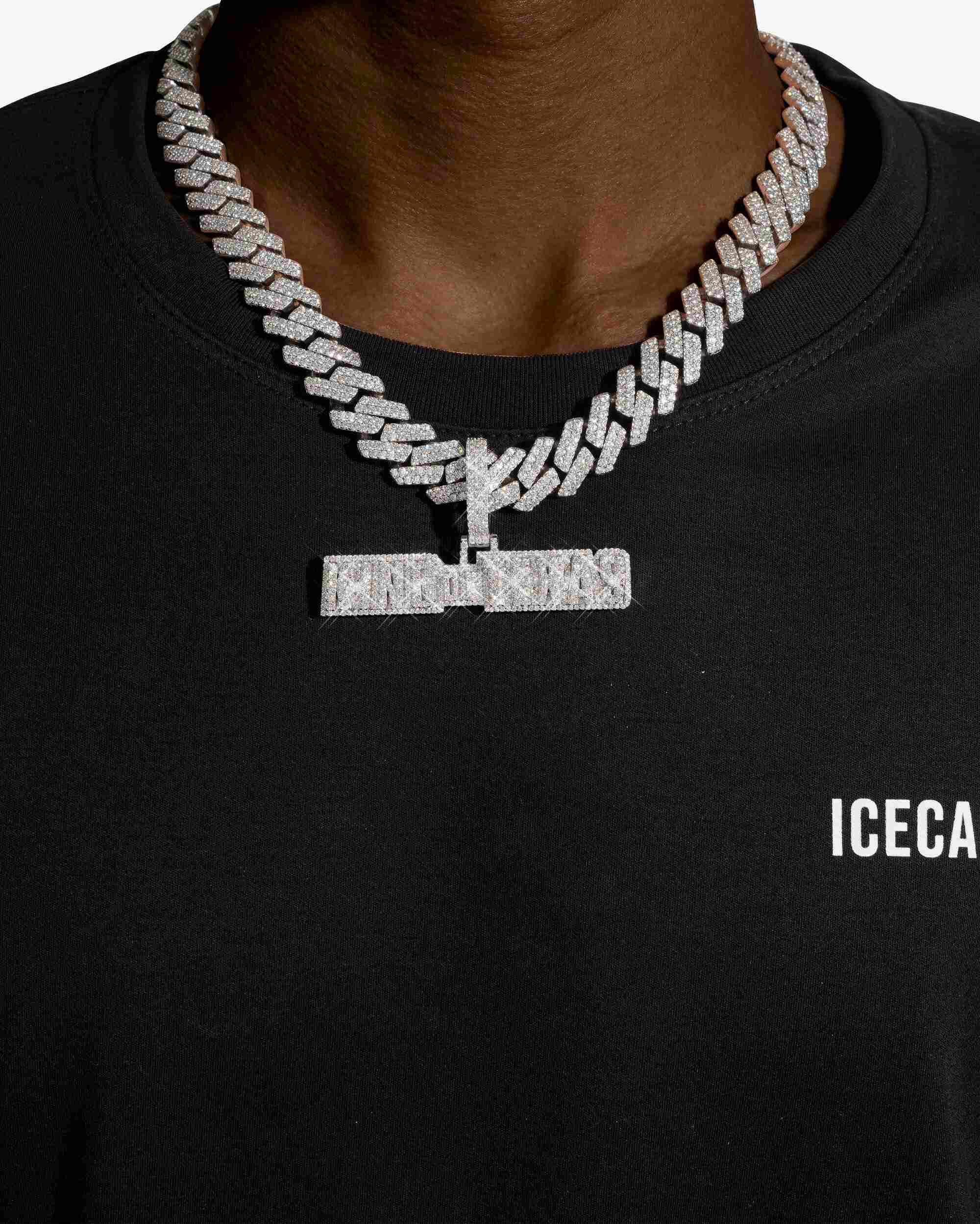 "KingOfTexas" Custom Moissanite Name Pendant 14K Gold - Image 2