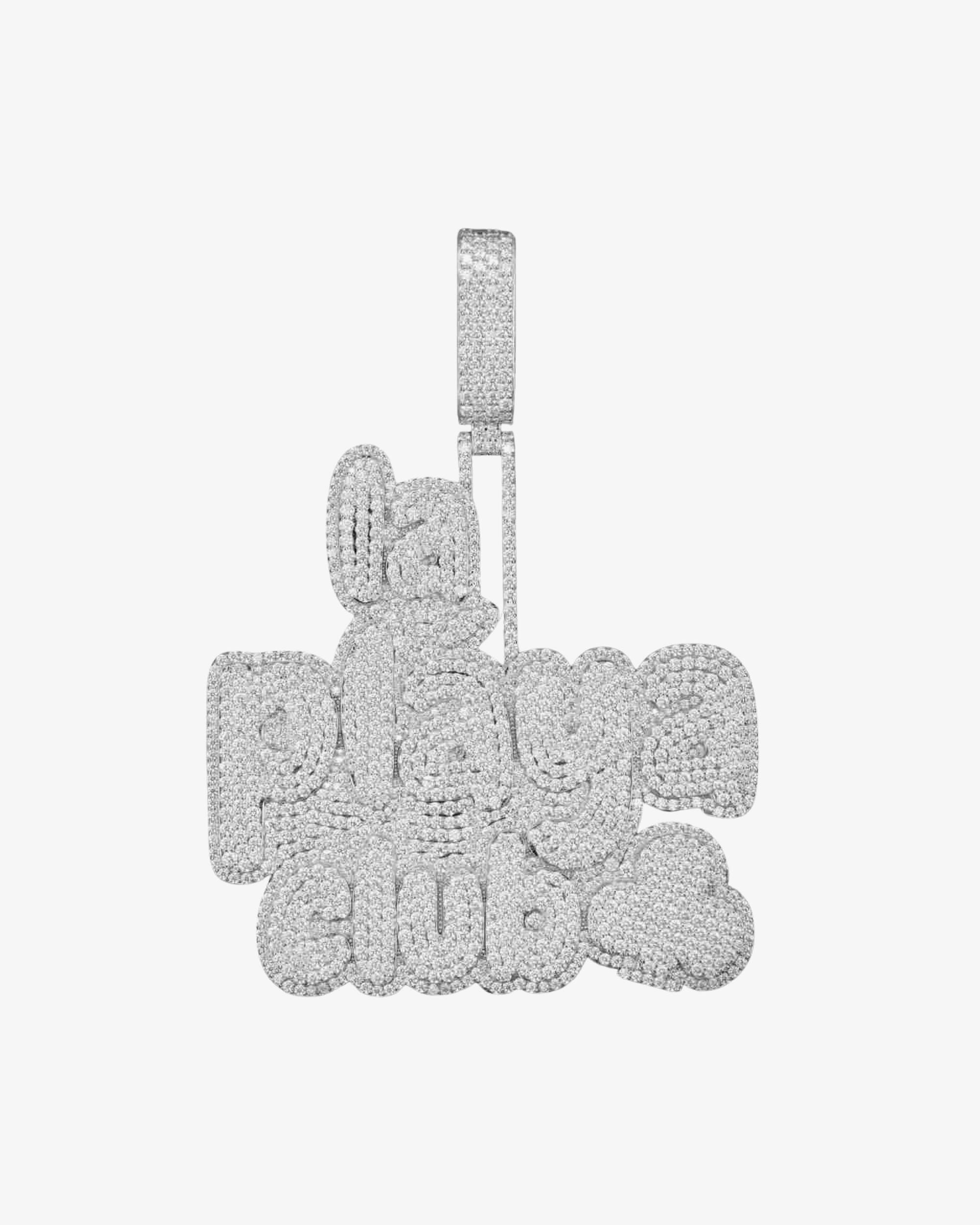 "LA PLAYA CLUB" Custom Moissanite Pendant 14k Gold