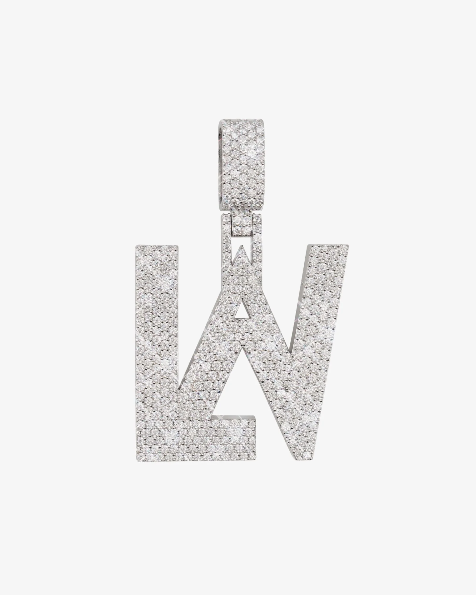 "LAV" Moissanite Custom Name Pendant 14K Gold
