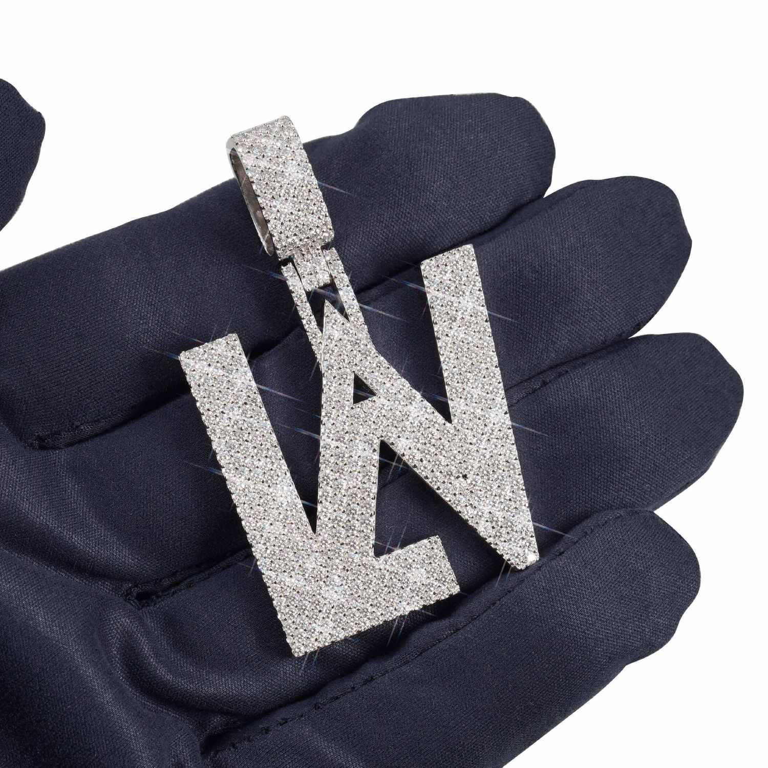 "LAV" Moissanite Custom Name Pendant 14K Gold - Image 4