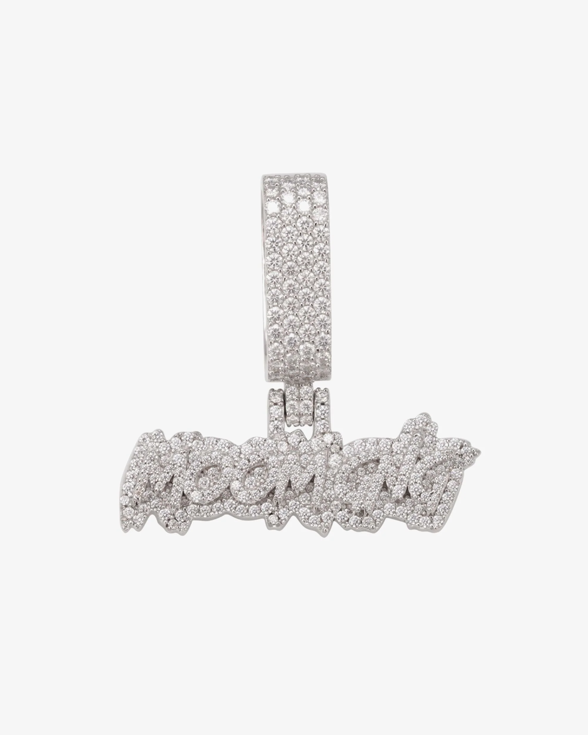 "LIL MOOMGNG" Custom Moissanite Name Pendant 14K Gold