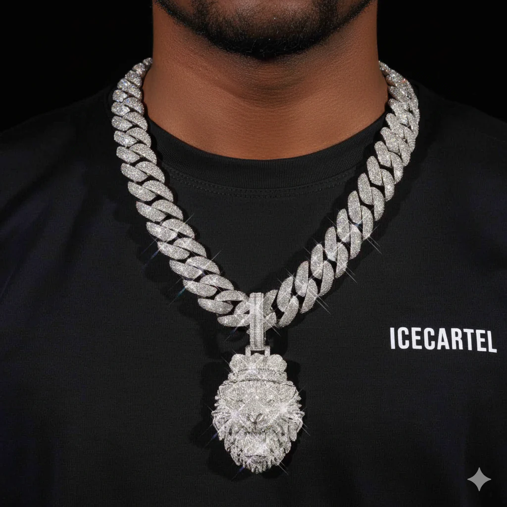 "LION" Custom Moissanite Pendant 14K Gold - Image 2