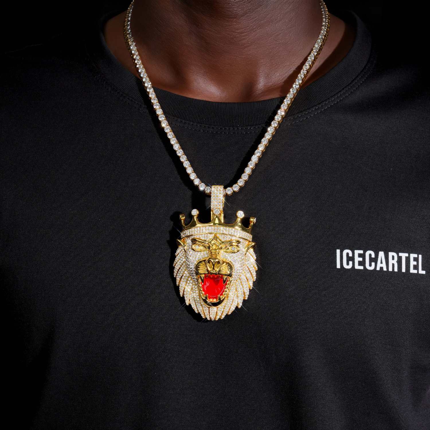 "LION KING" Custom Moissanite Logo Pendant 14K Gold - Image 2