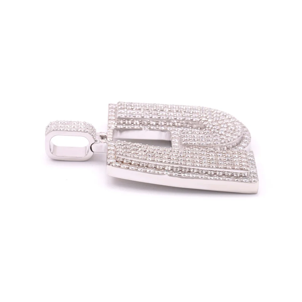 "LJ" Custom Moissanite Pendant 14K White Gold - Image 3