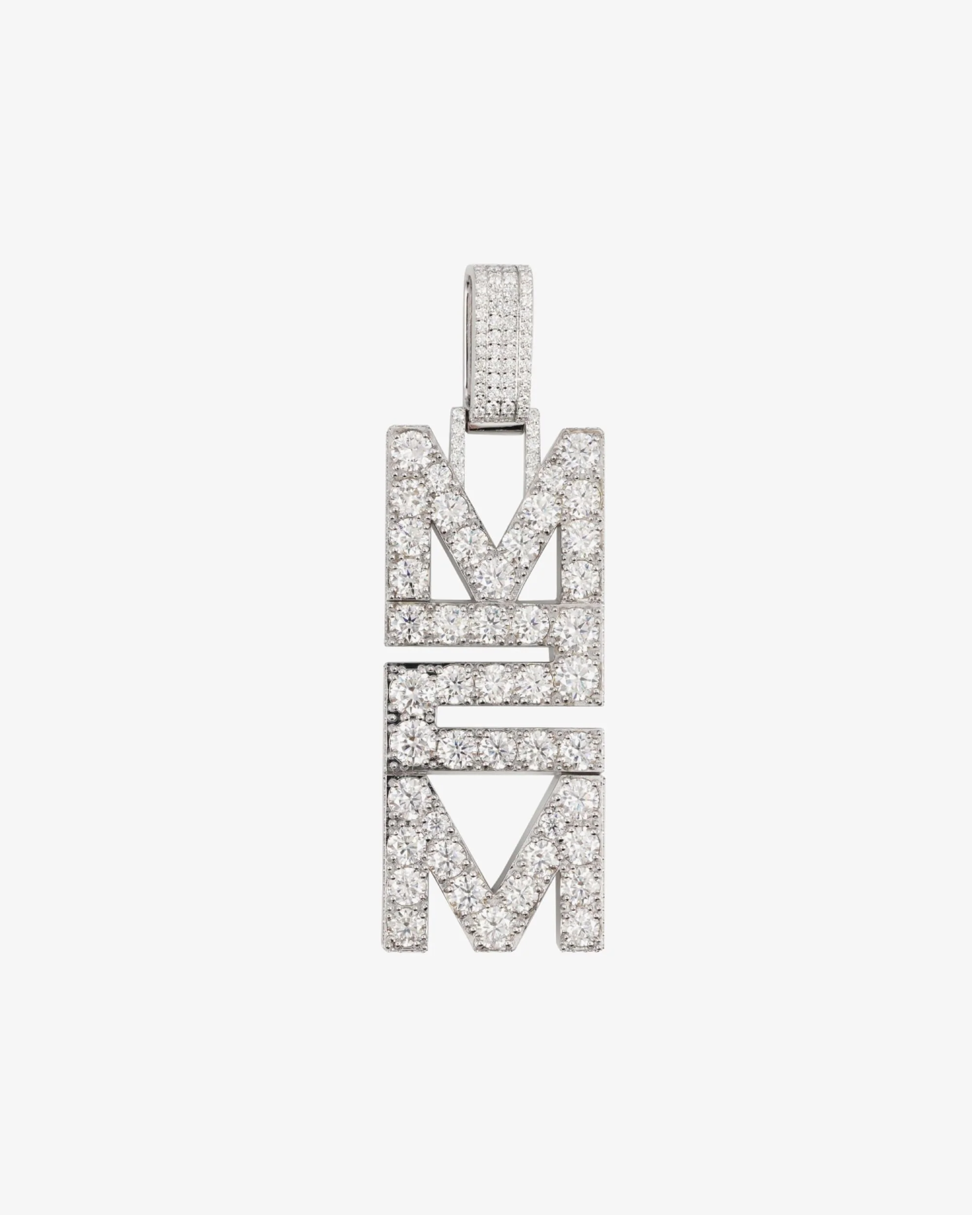 "M2M" Custom Moissanite Name Pendant 14K Gold