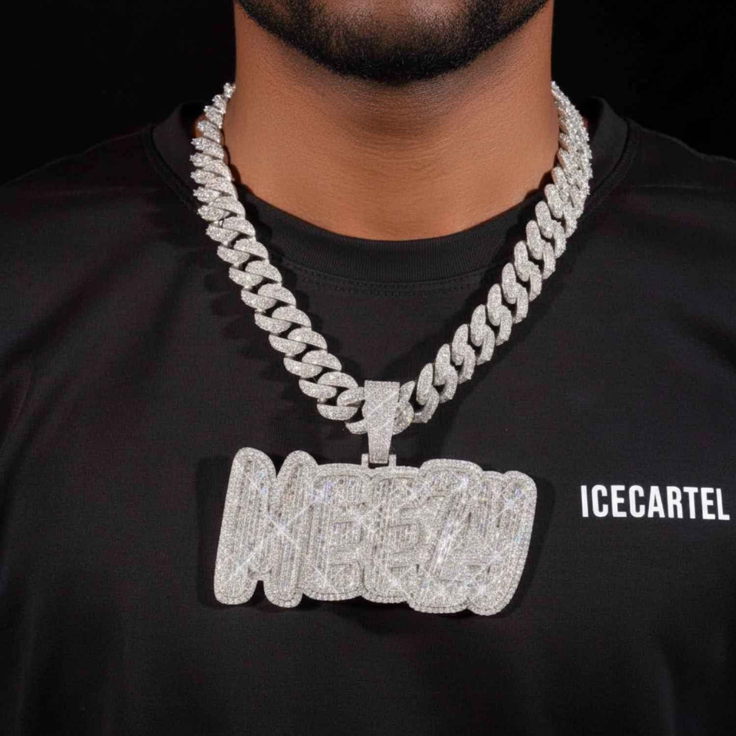 "MEEZY" Custom Moissanite Pendant 14K Gold - Image 2