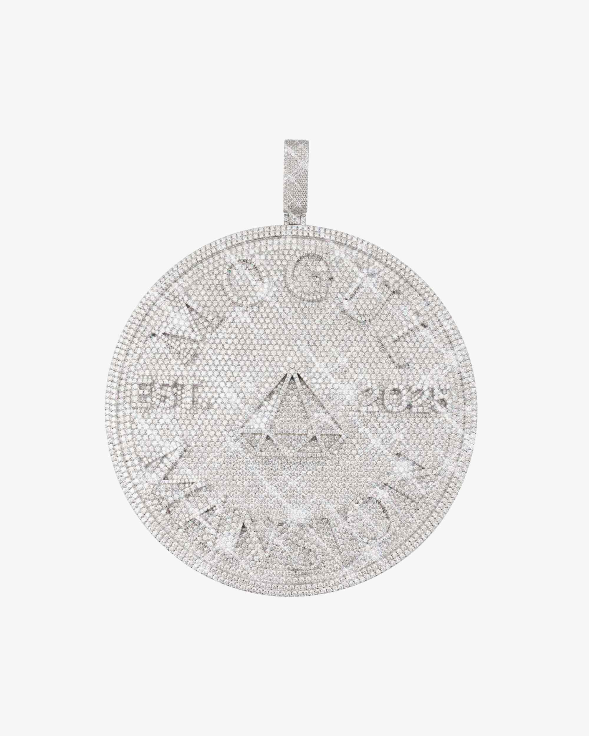 "MOGUL" Custom Moissanite Circle Pendant 14K Gold