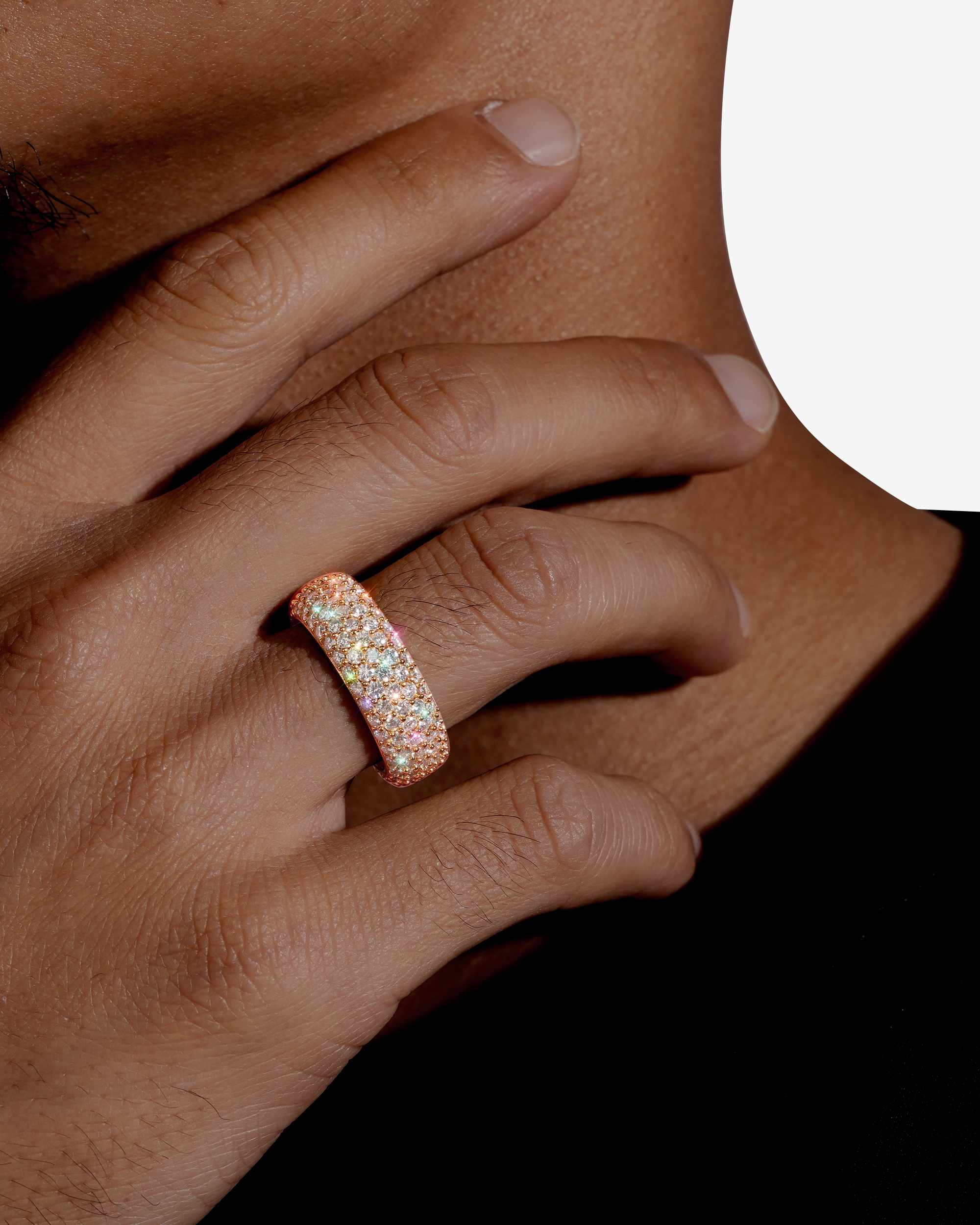 Moissanite 5-Row Band Ring 14K Gold - Image 12