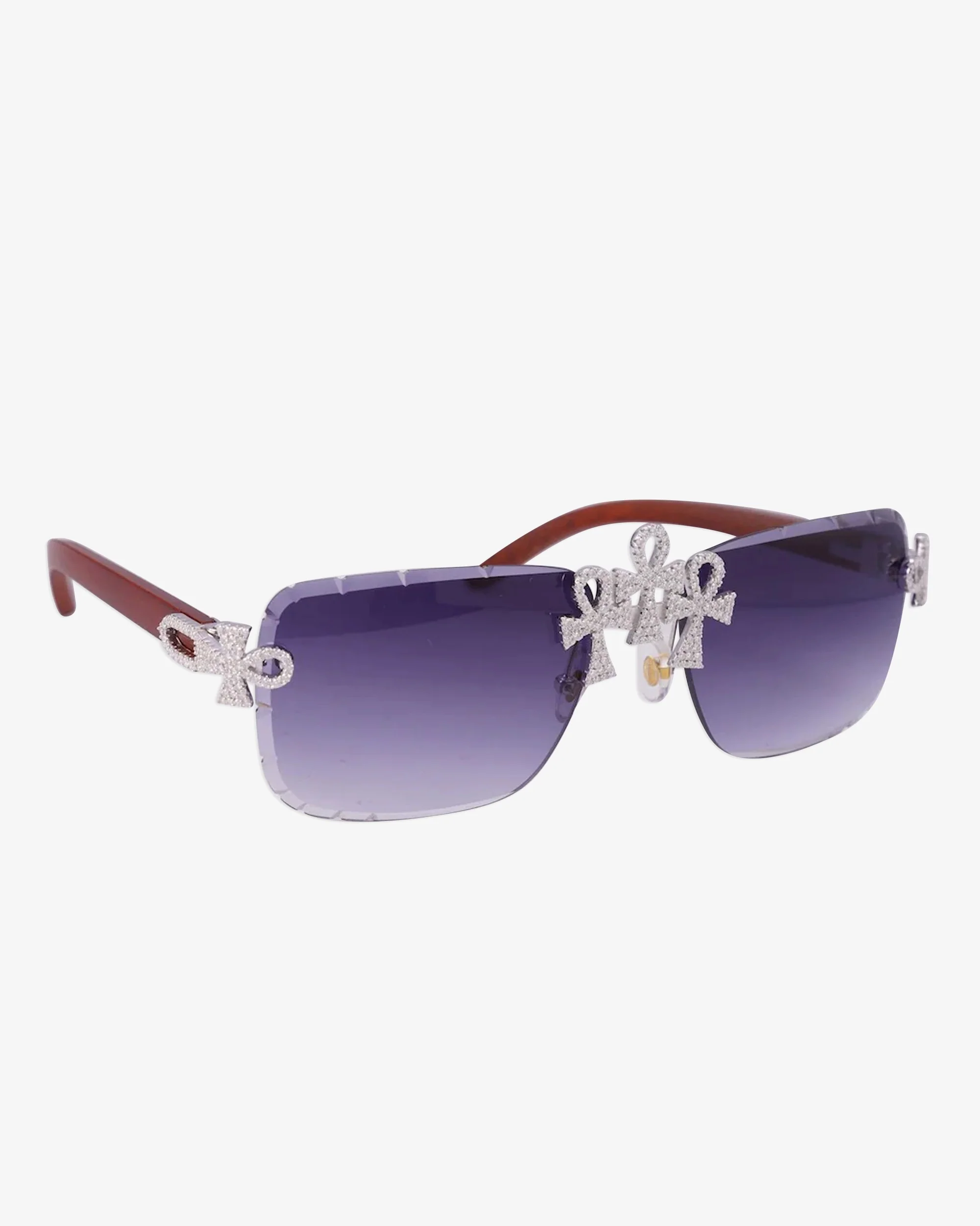 Moissanite Ankh Cross Sunglasses 14K Gold - Image 5