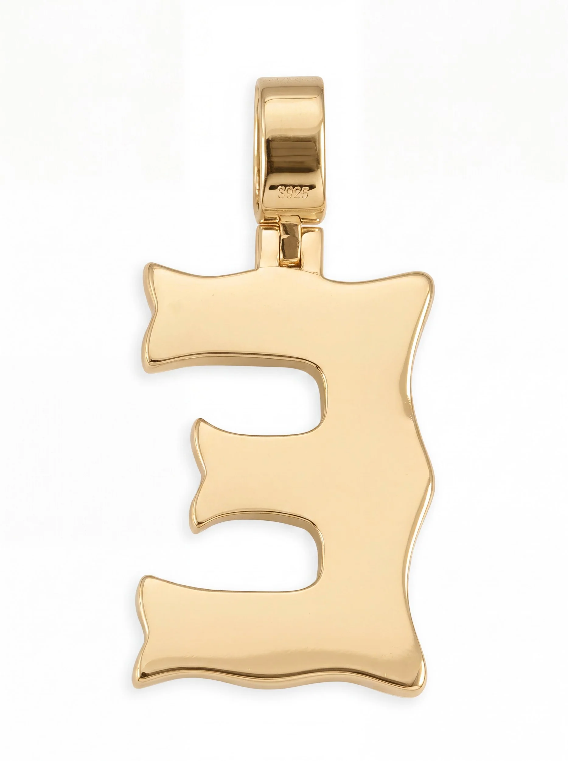 Moissanite Baguette Letter "E" Pendant - Image 10