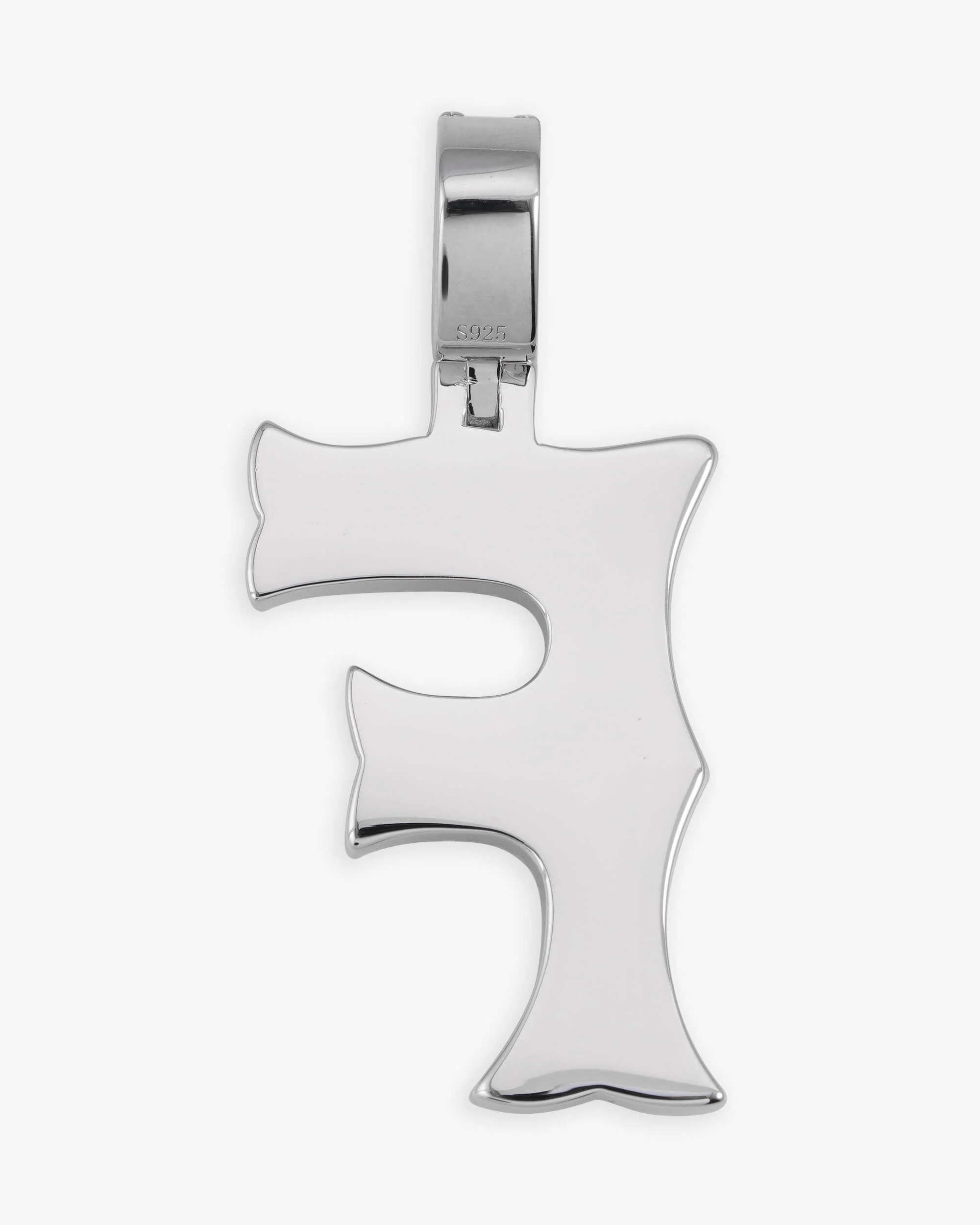 Moissanite Baguette Letter "F" Pendant - Image 3