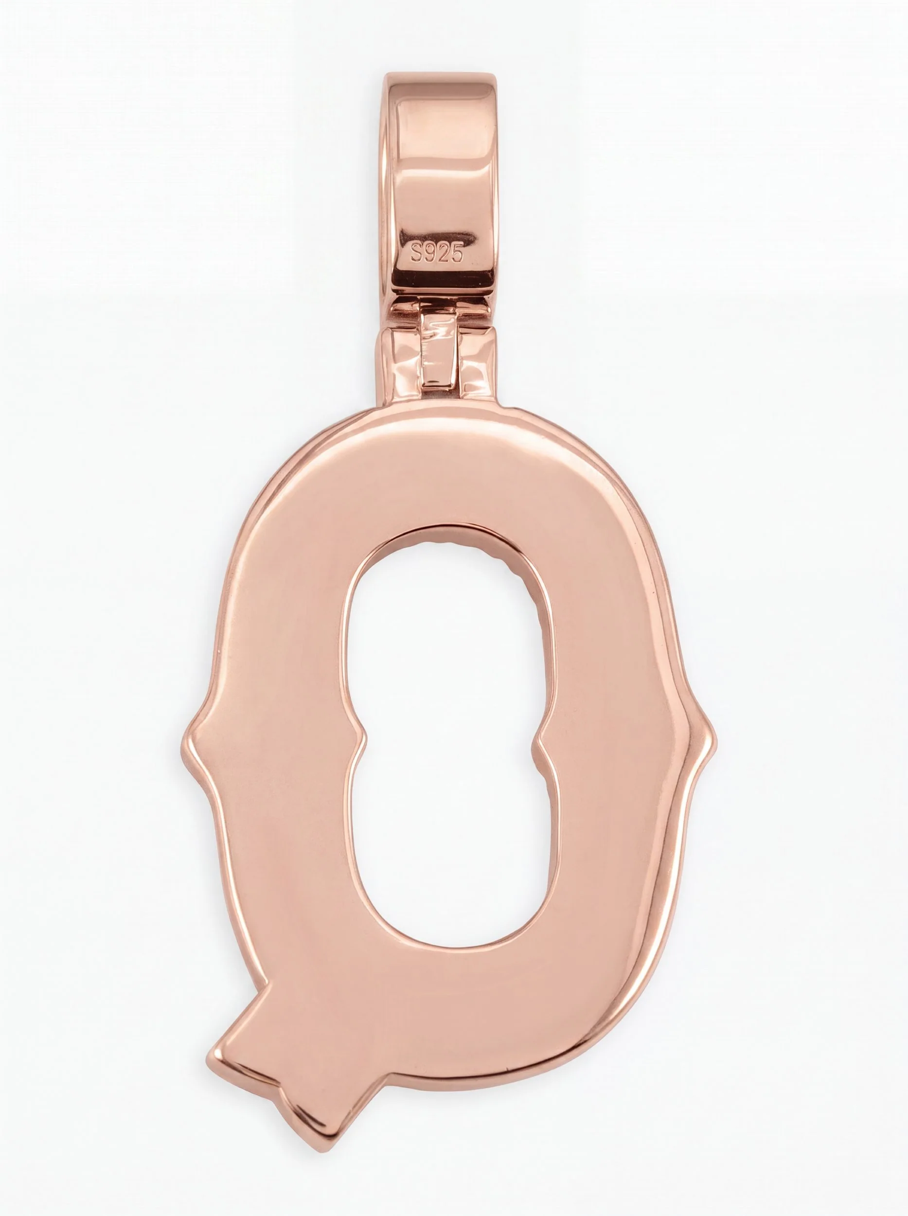 Moissanite Baguette Letter "Q" Pendant - Image 13