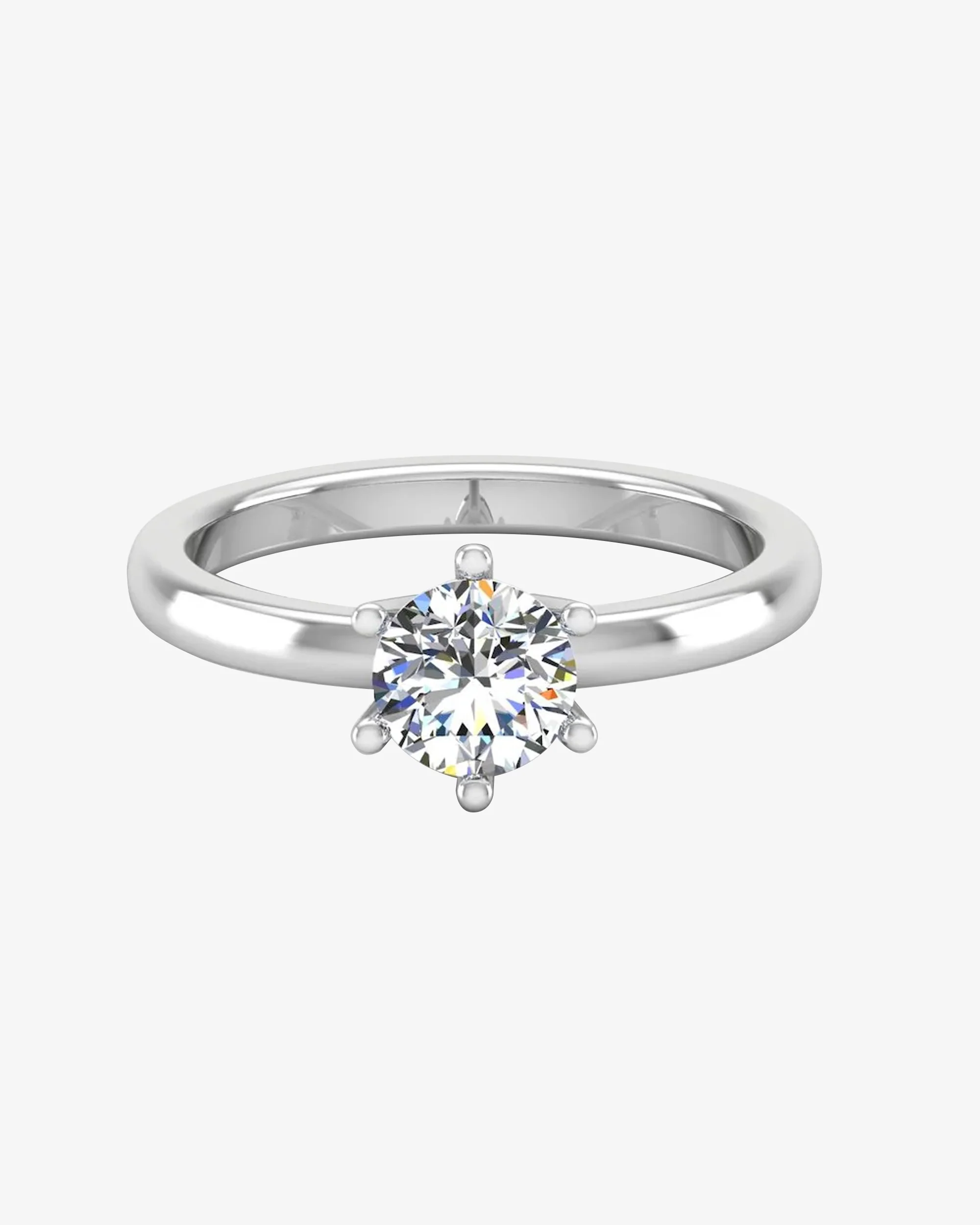 Moissanite Brilliant Solitaire Engagement Ring - Image 2