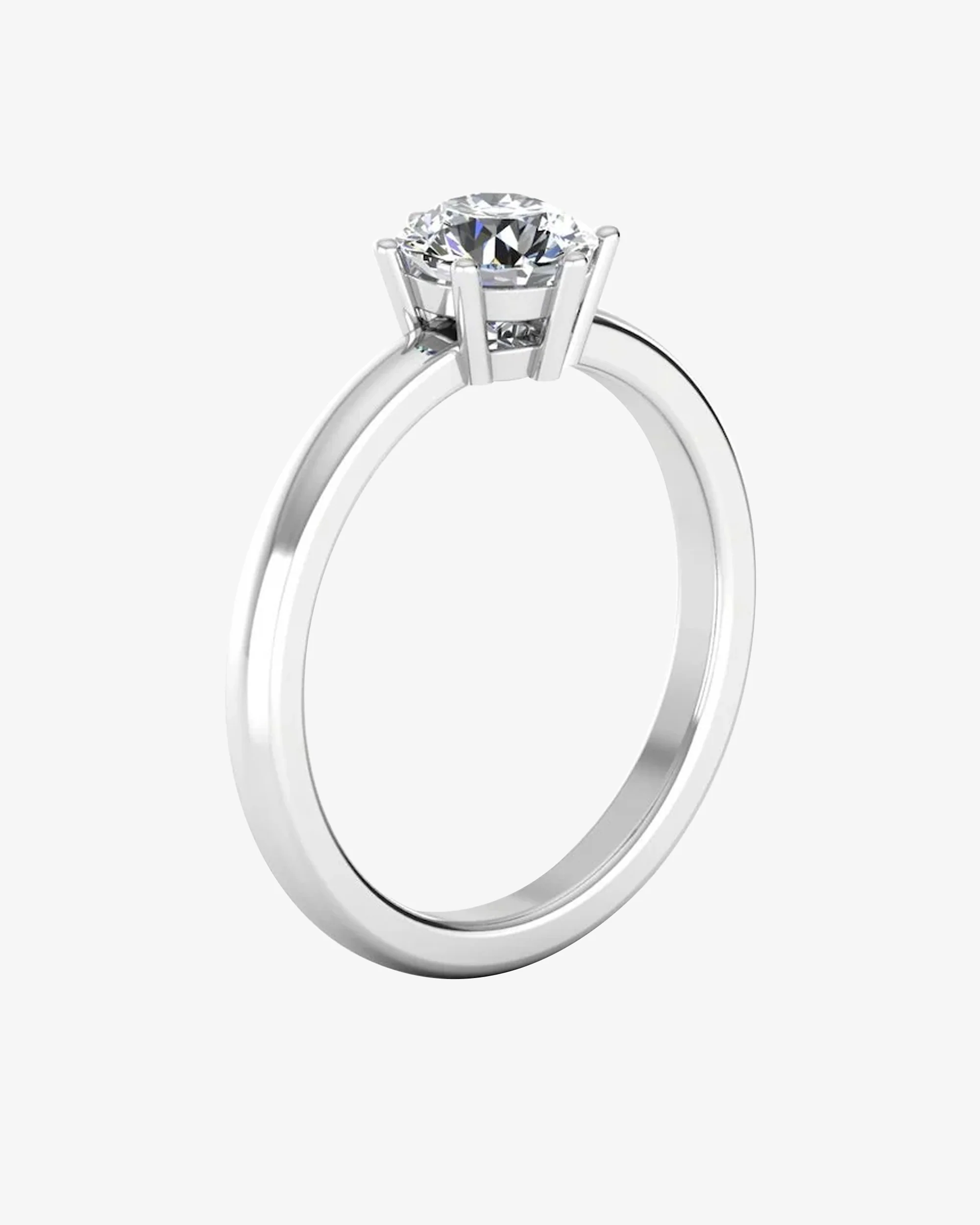 Moissanite Brilliant Solitaire Engagement Ring - Image 3