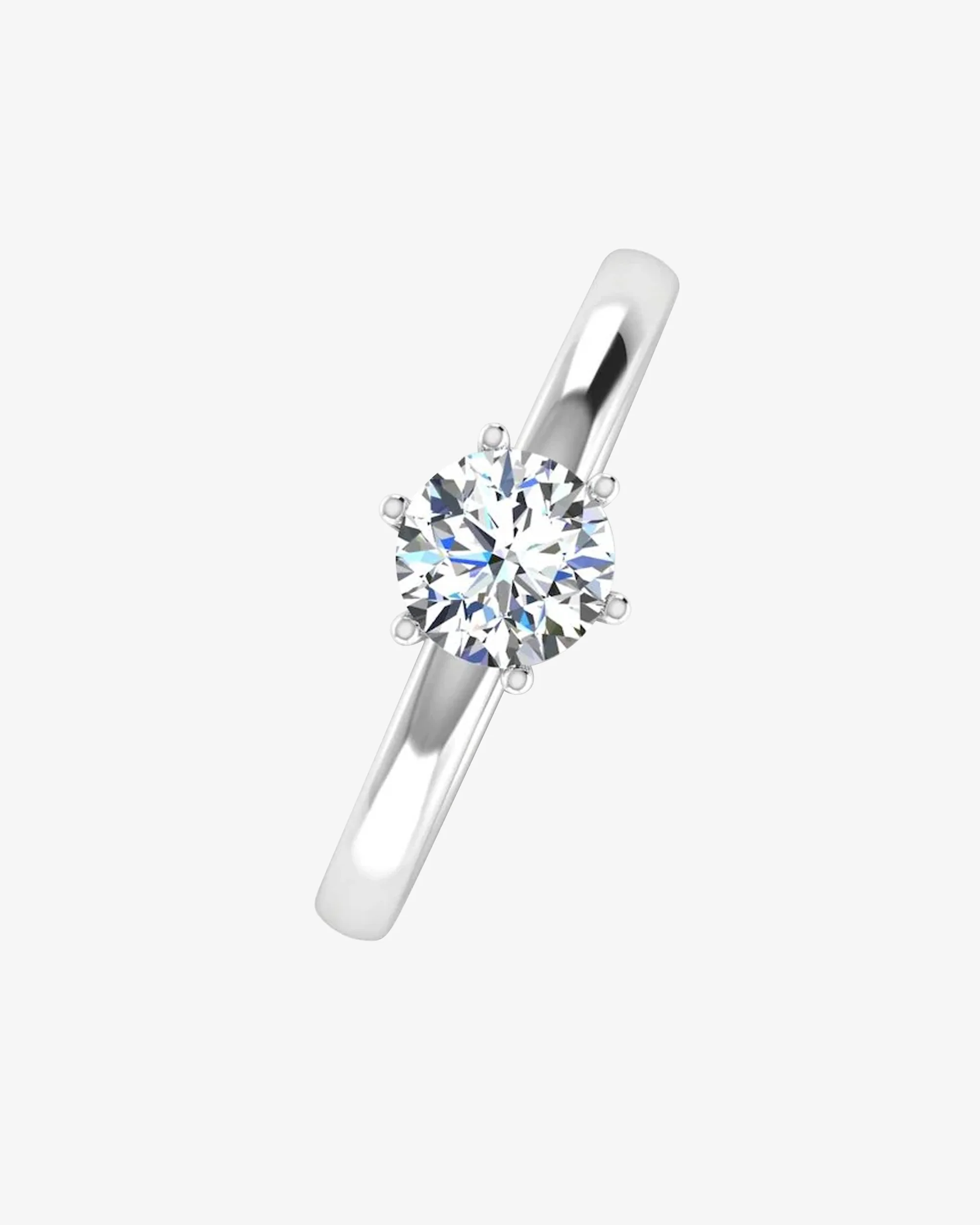 Moissanite Brilliant Solitaire Engagement Ring - Image 4