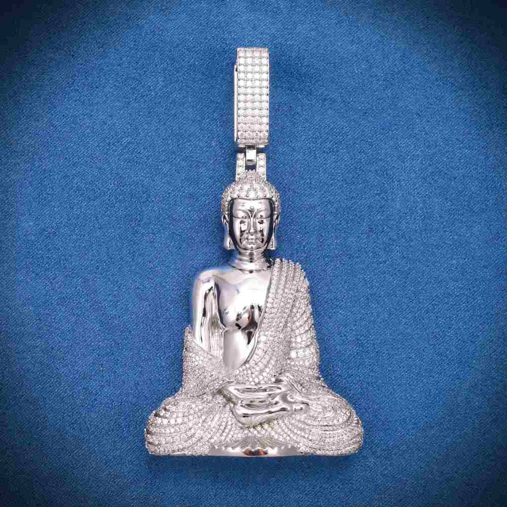 Moissanite Buddha Pendant 14K Gold - Image 3