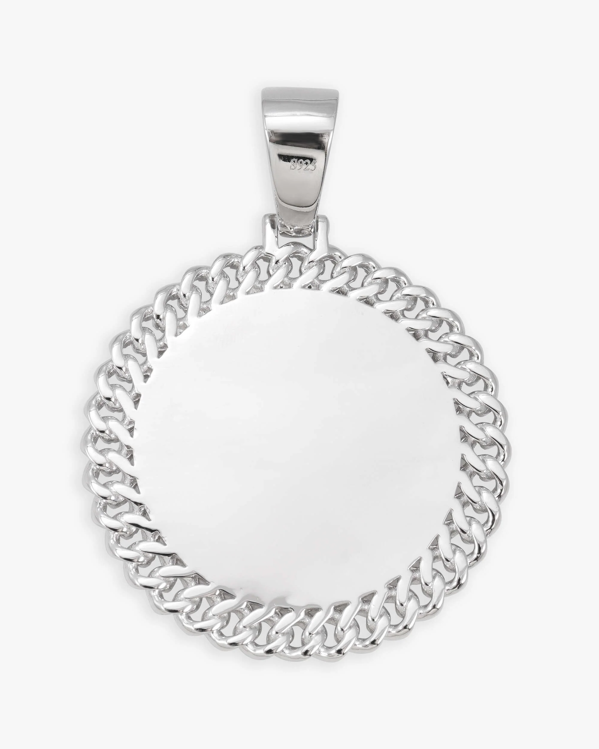 Moissanite Circle Cuban Photo Pendant - Image 3
