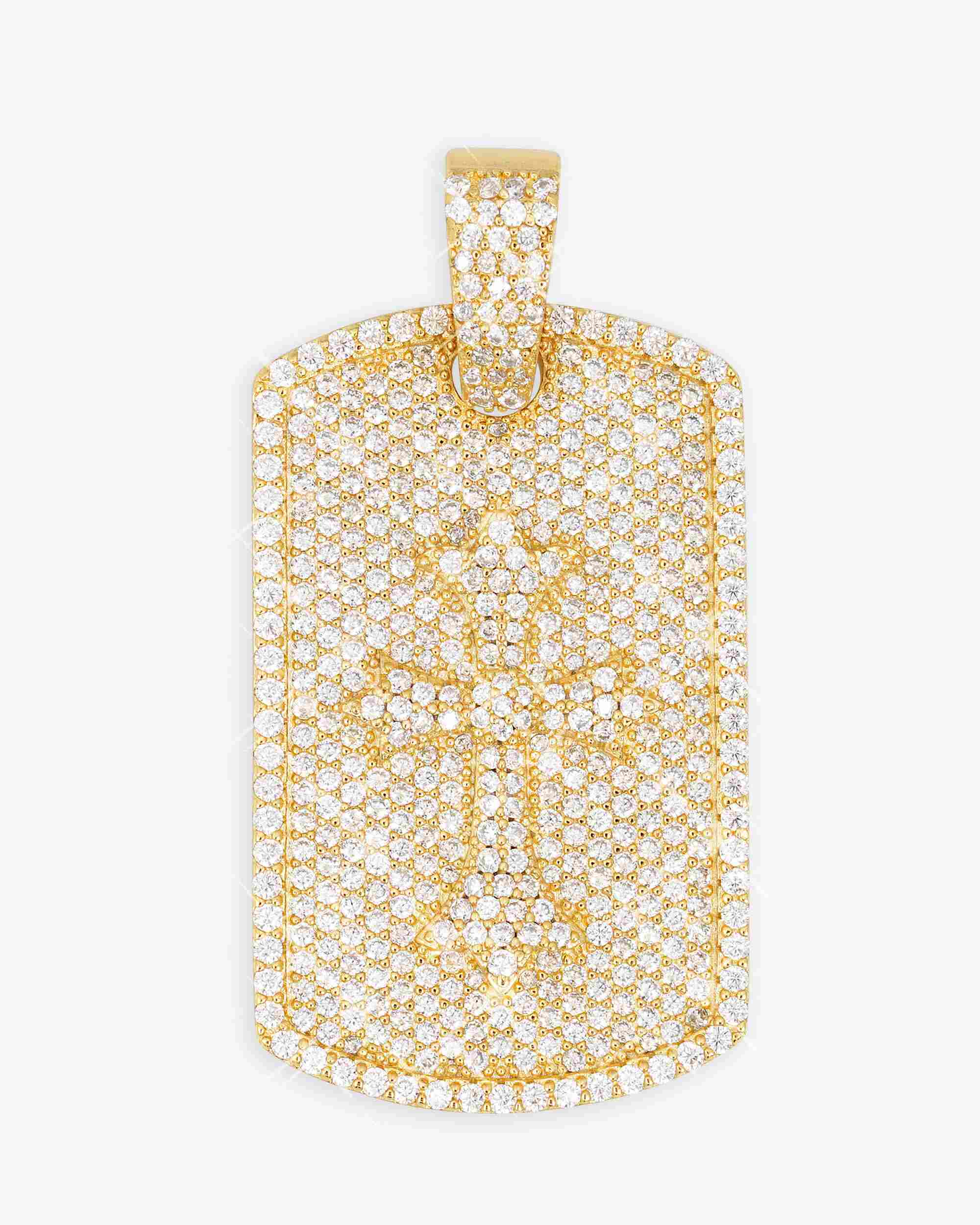 Moissanite Dog Tag Cross Pendant 14K Gold - Image 5