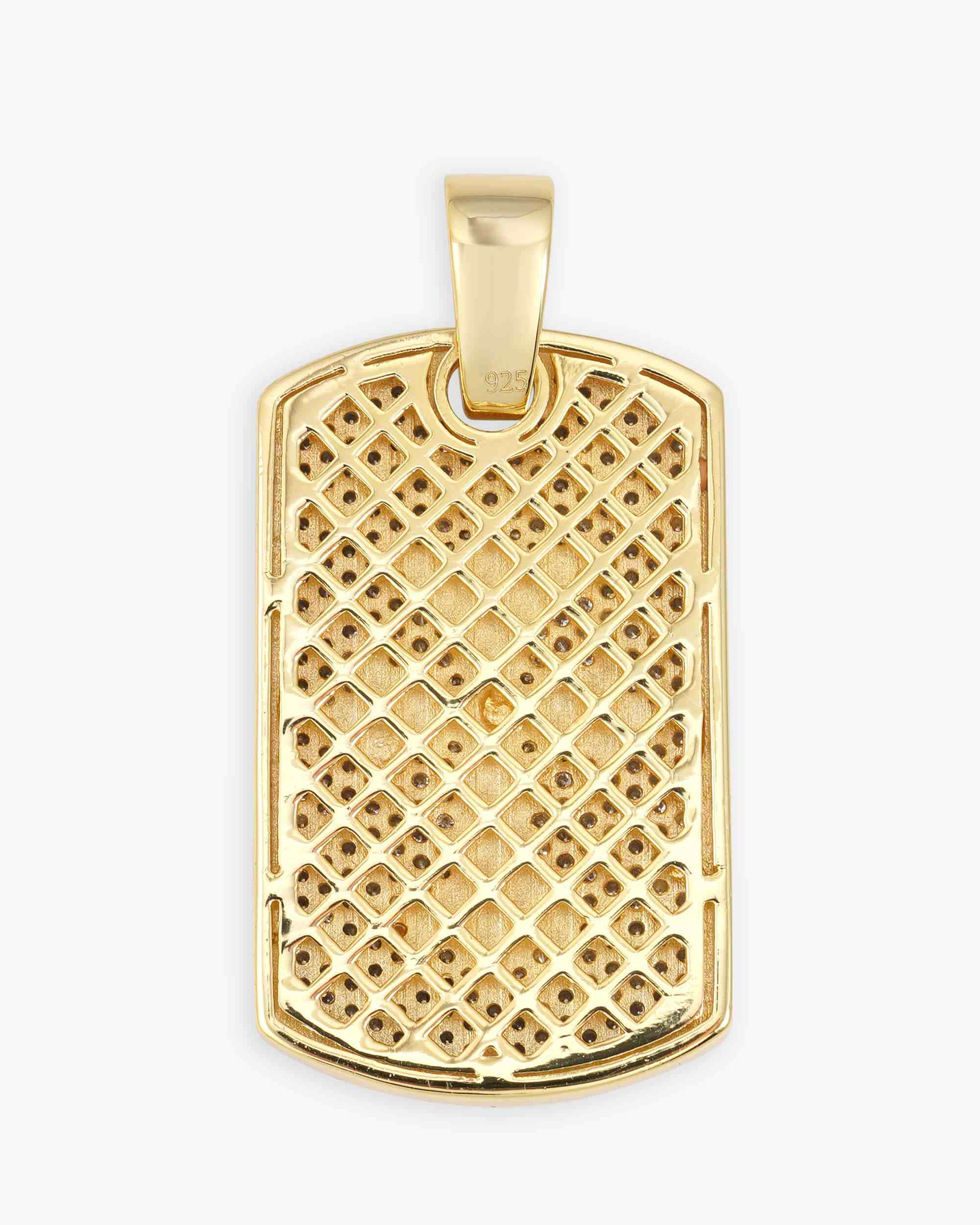 Moissanite Dog Tag Cross Pendant 14K Gold - Image 7
