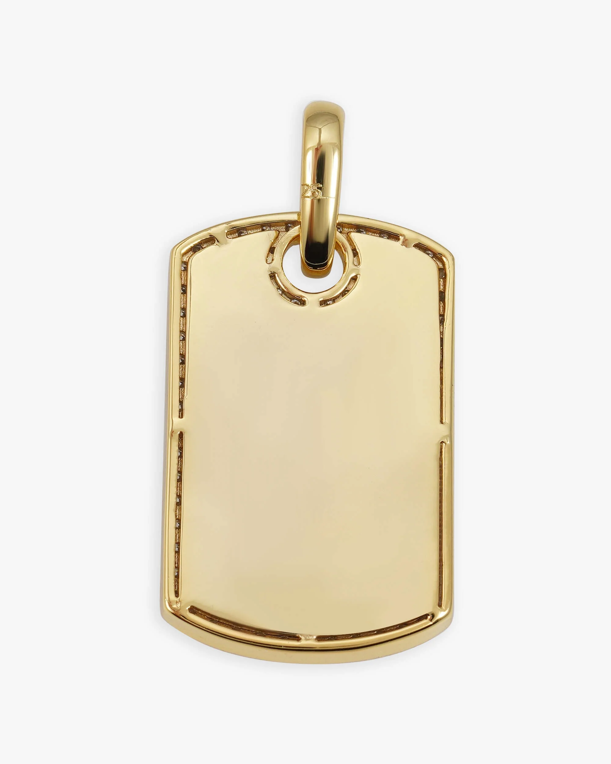 Moissanite Dog Tag Pendant 14K Gold - Image 3