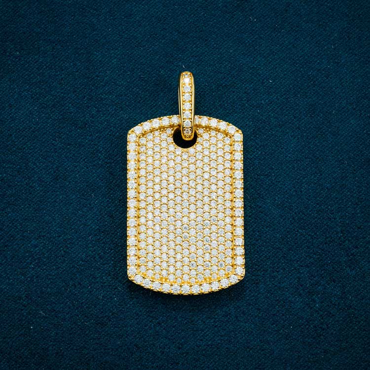 Moissanite Dog Tag Pendant 14K Gold - Image 5