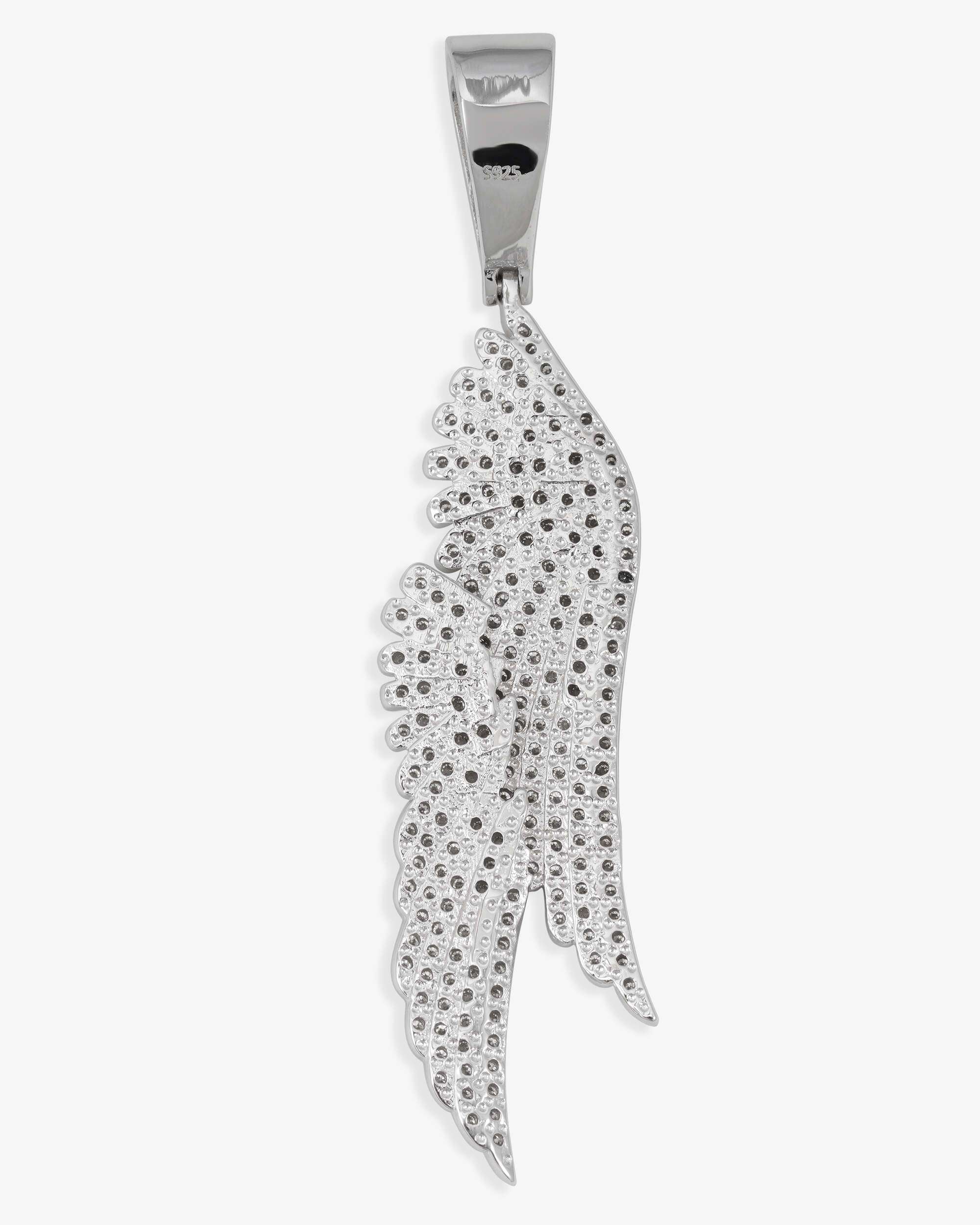 Moissanite Feather Pendant 14K Gold - Image 3