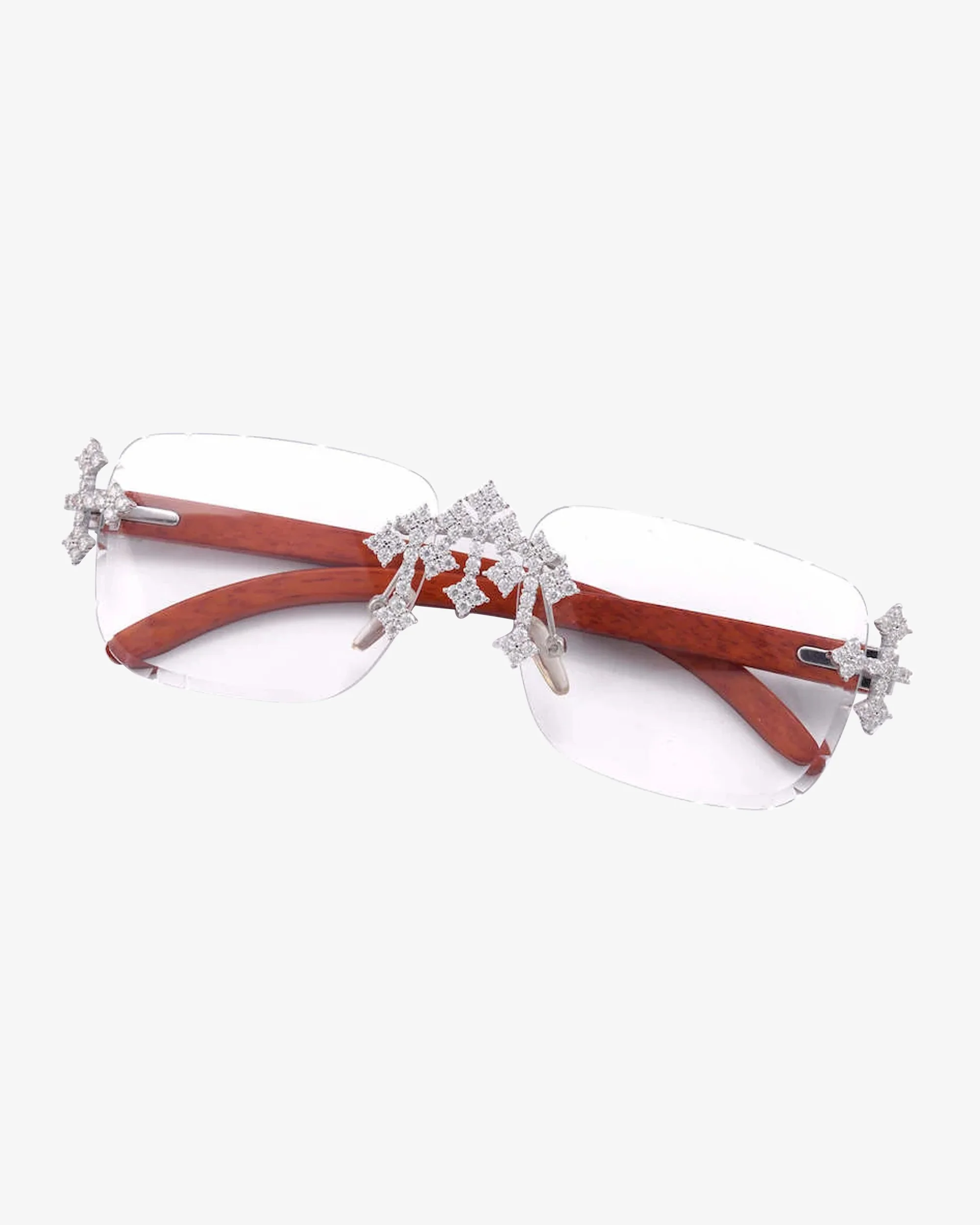 Moissanite Fleuree Cross Sunglasses 14K Gold - Image 10
