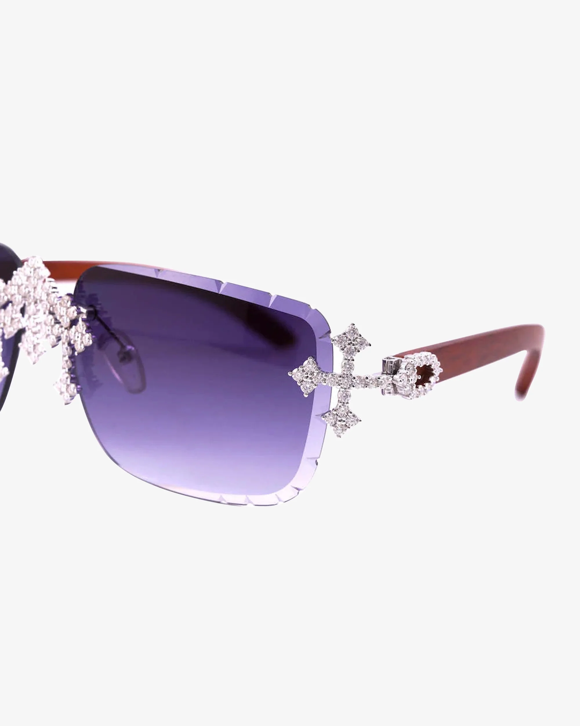 Moissanite Fleuree Cross Sunglasses 14K Gold - Image 13