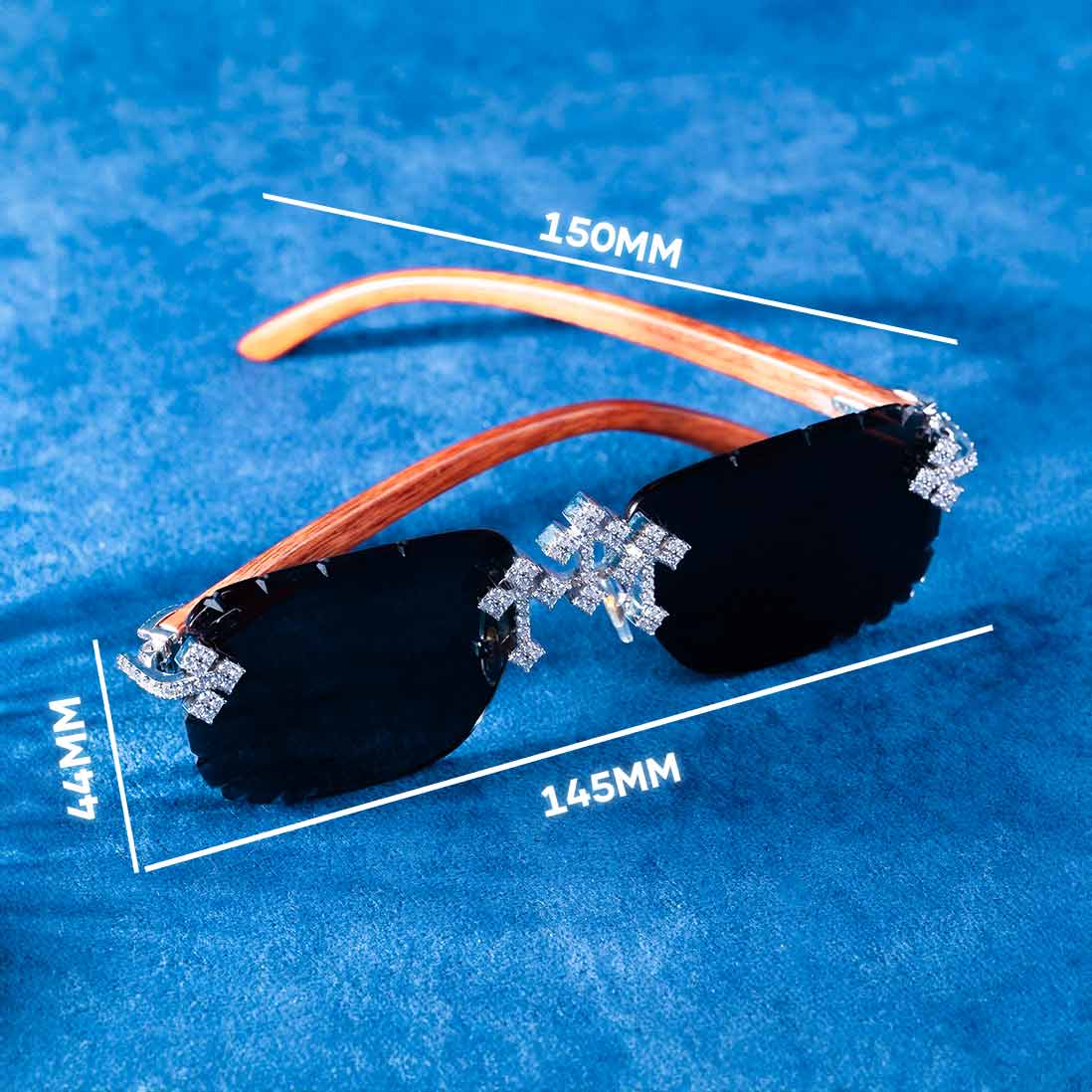 Moissanite Fleuree Cross Sunglasses 14K Gold - Image 22