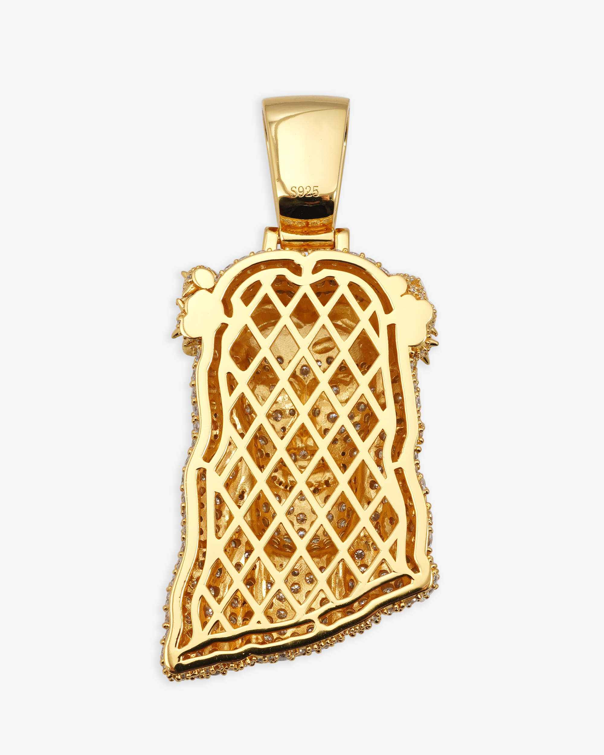 Moissanite Flower Beads Jesus Pendant 14K Gold - Image 7